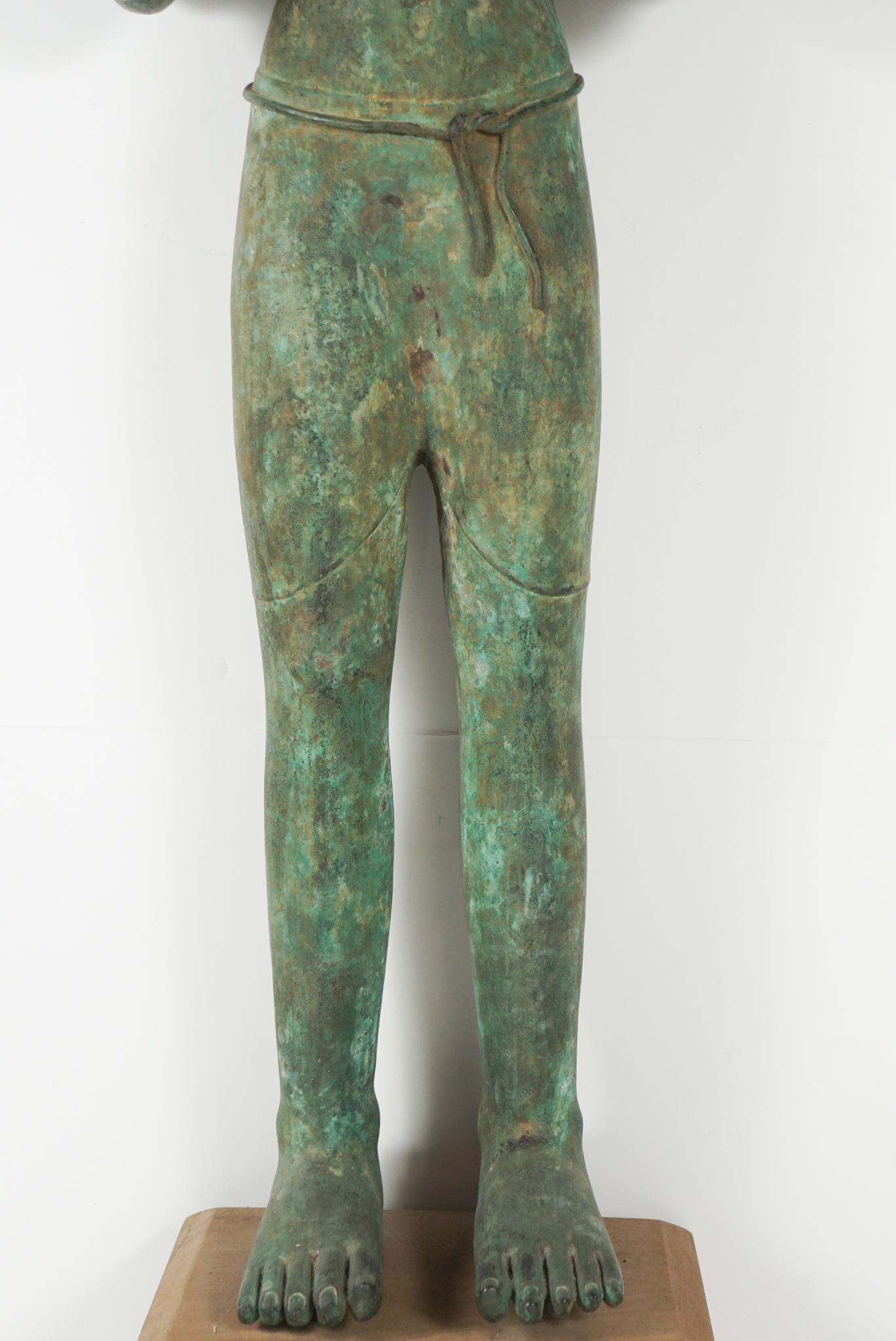 Cast Monumental Bronze Khmer-Style Figure of Avalokiteshvara