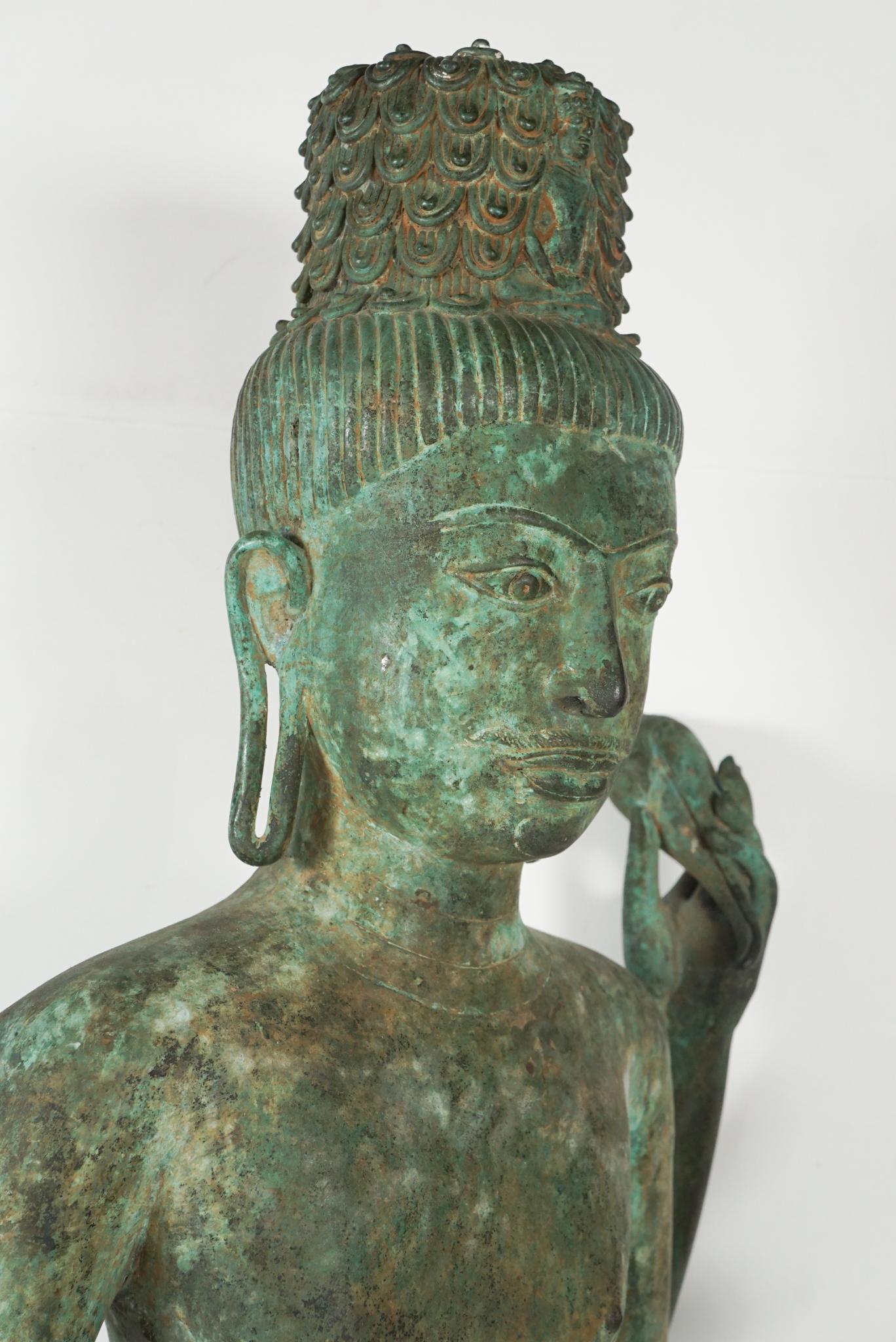 Monumental Bronze Khmer-Style Figure of Avalokiteshvara 1