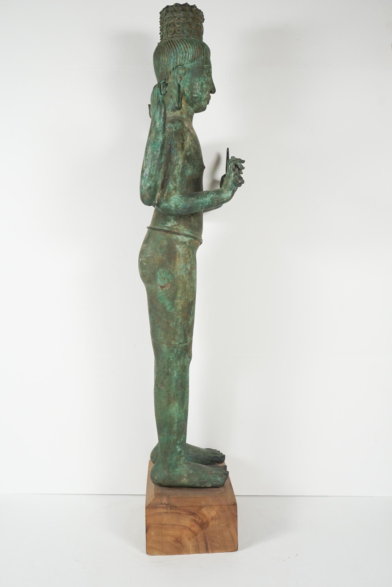 Monumental Bronze Khmer-Style Figure of Avalokiteshvara 3