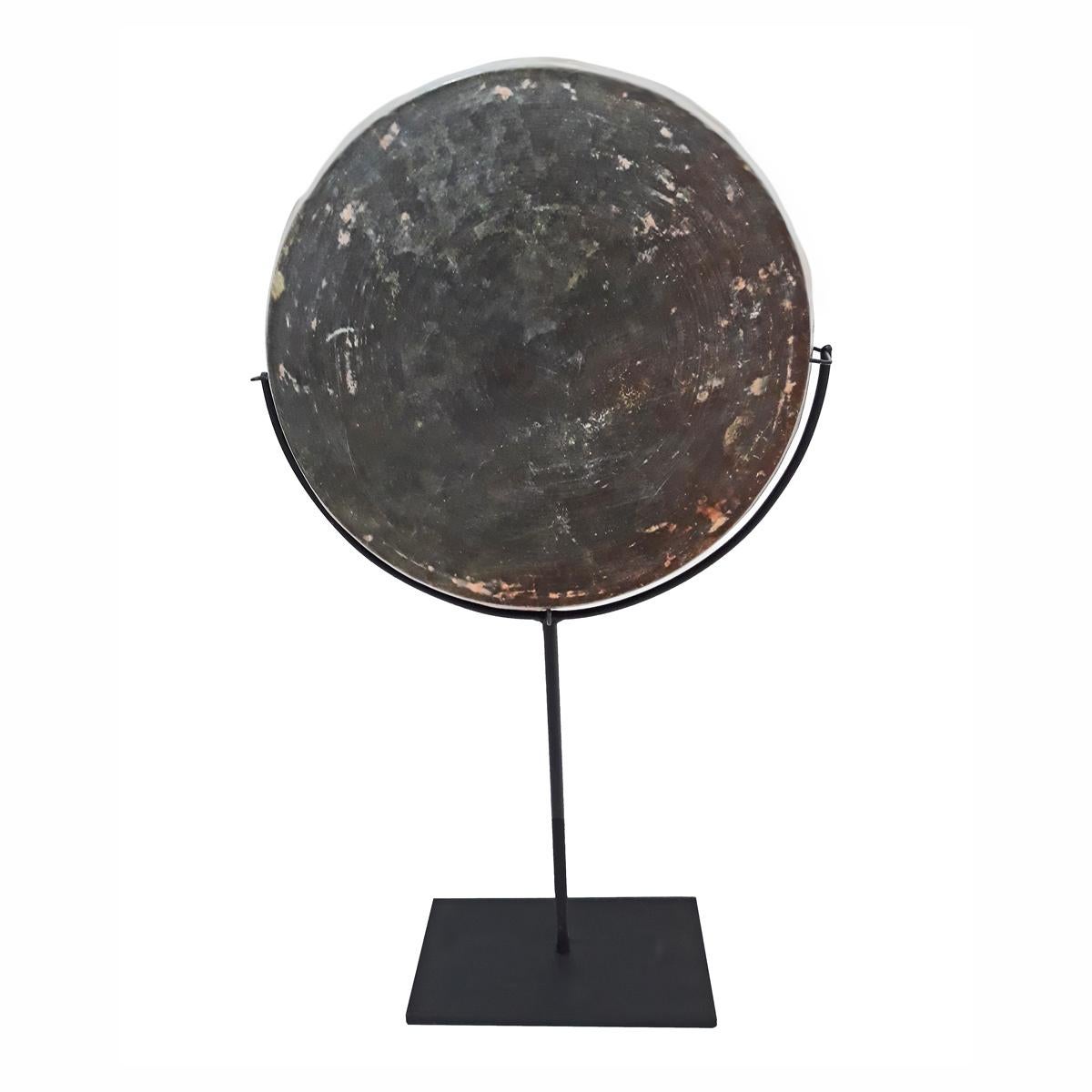 Patinated 18th Century Bronze Mirror / Tray from Thailand