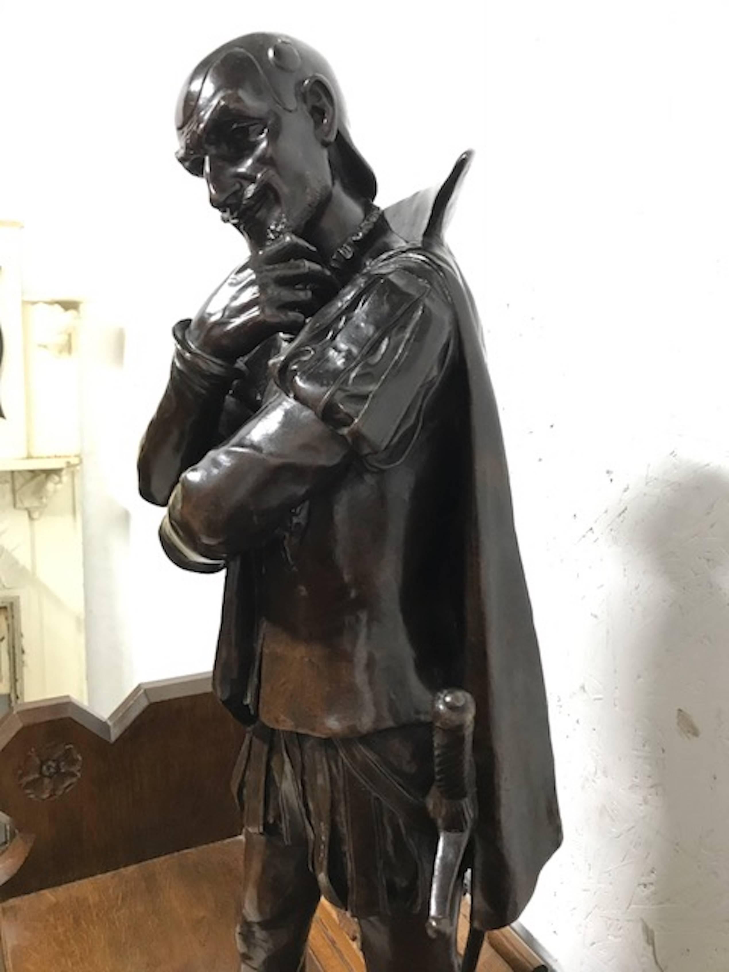 Baroque Revival 18th Century Bronze Statue of a Shakespearian Character For Sale