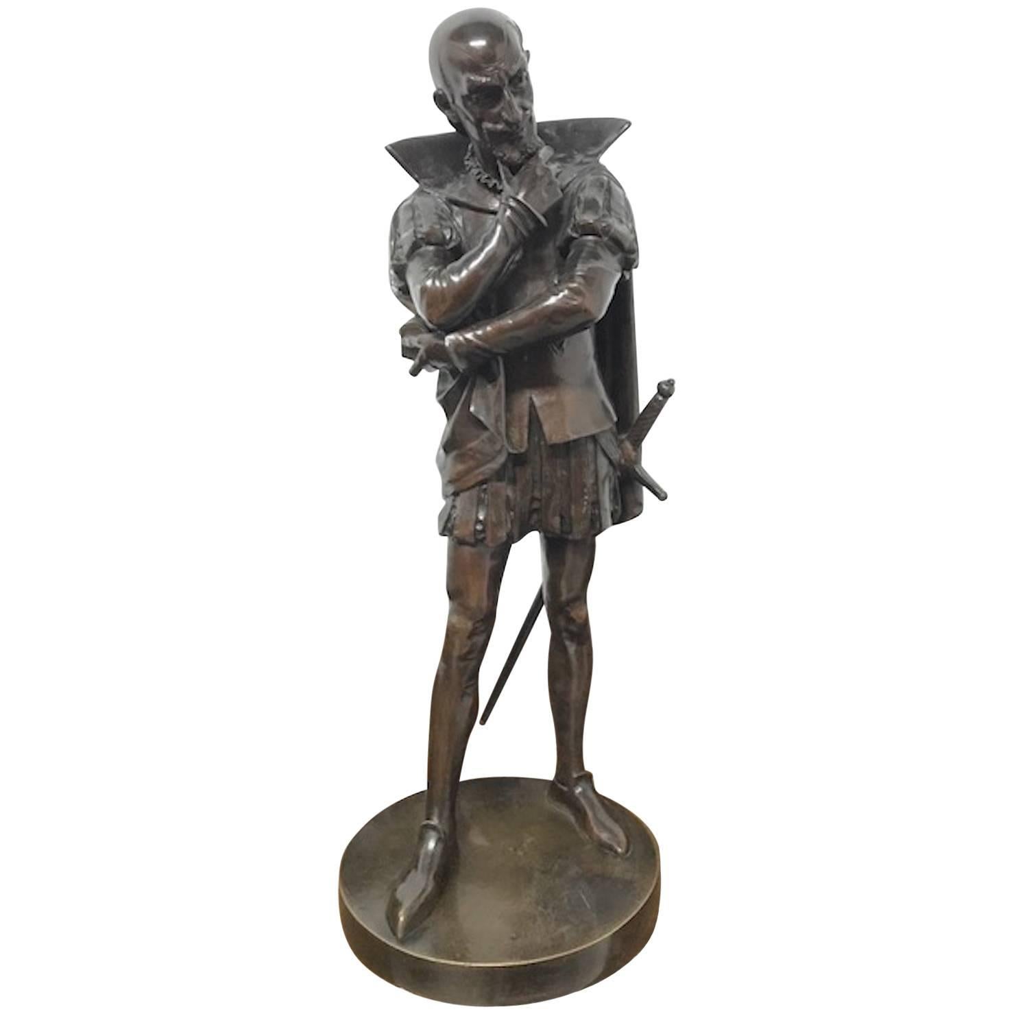 18th Century Bronze Statue of a Shakespearian Character For Sale