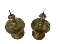 18th Century bronze VOC pen candlesticks