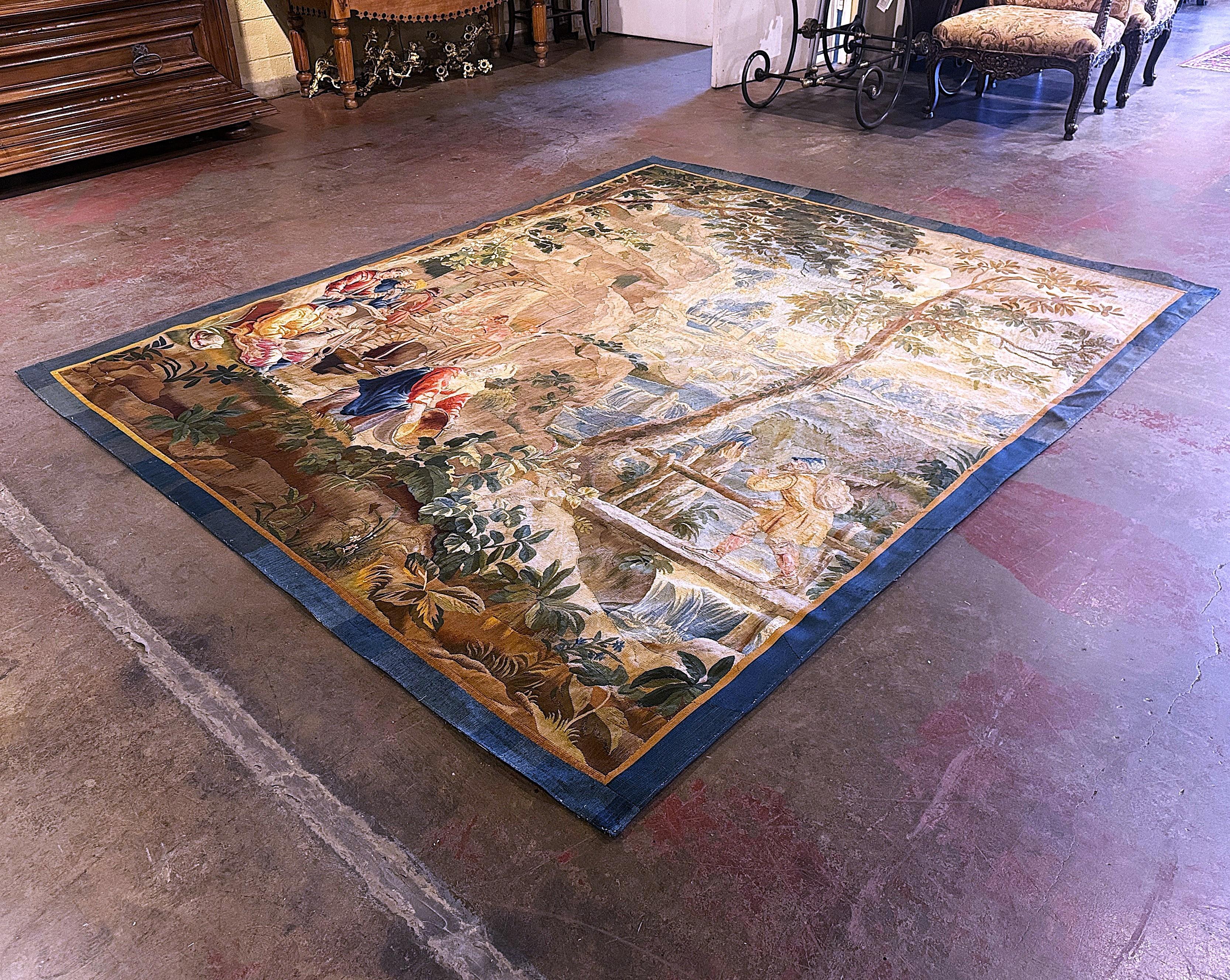 18th Century Brussels Handwoven Pastoral Tapestry Attributed to V. Leynier 7