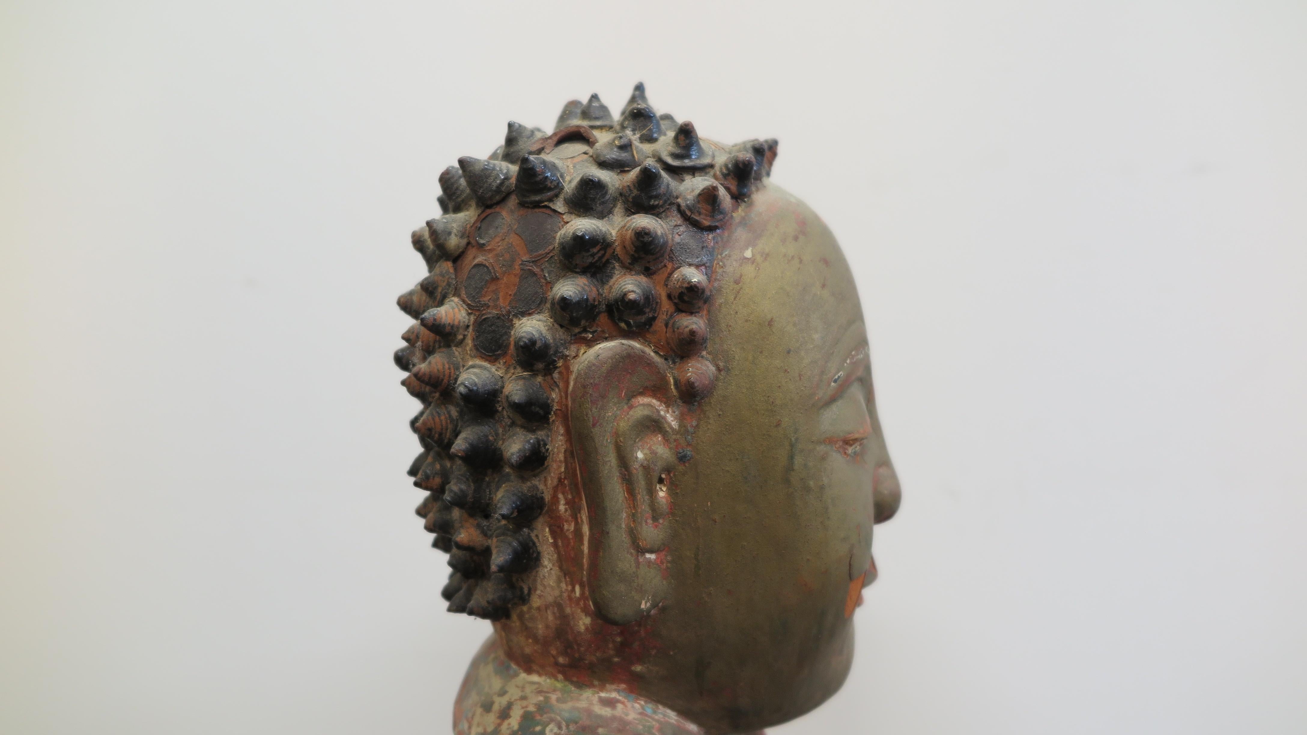 Asian 18th Century Buddha Wooden Statue  For Sale