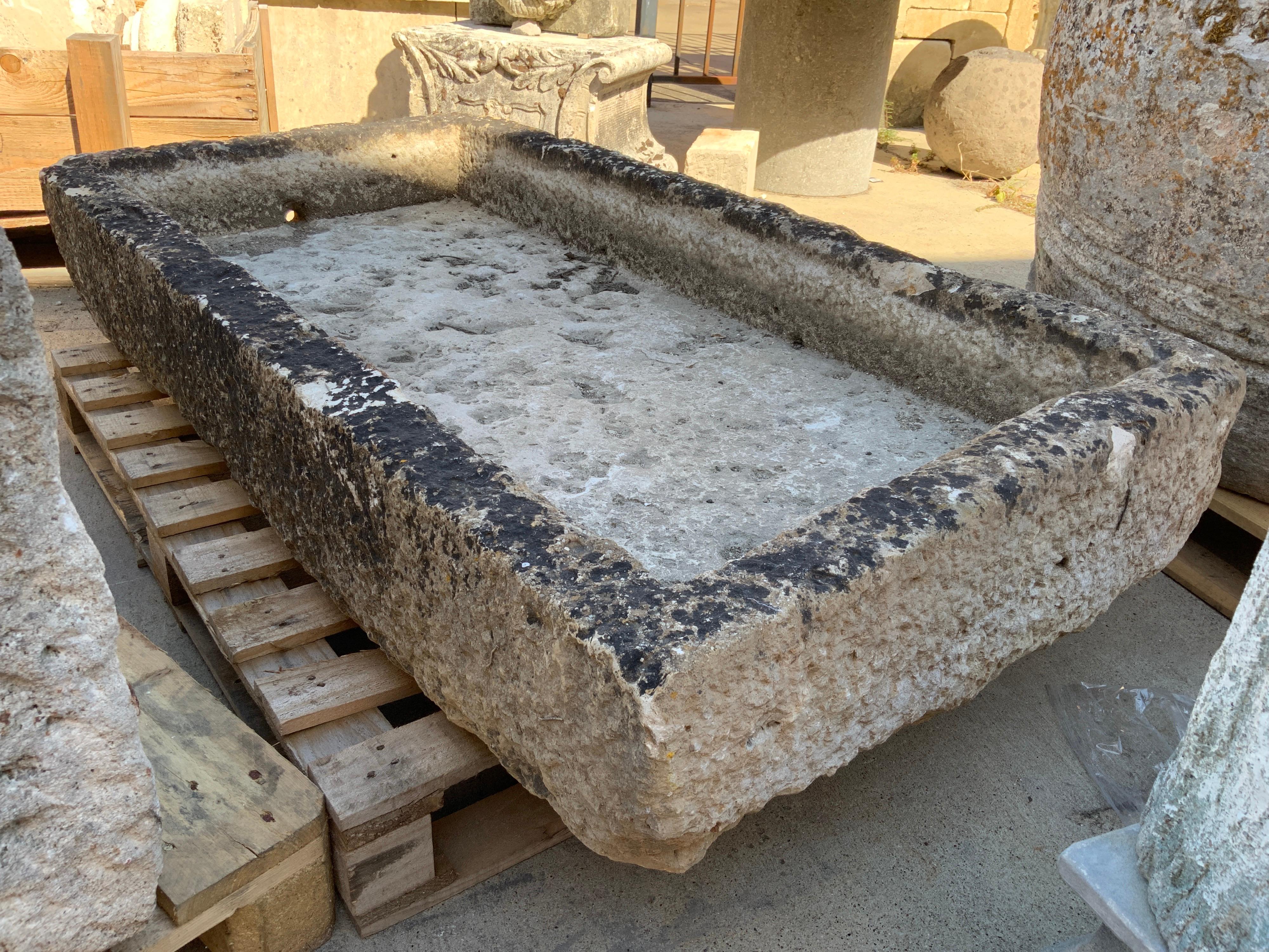 French 18th Century Burgundy Stone Trough from France For Sale