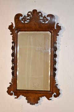 18th Century Burl Walnut Chippendale Mirror