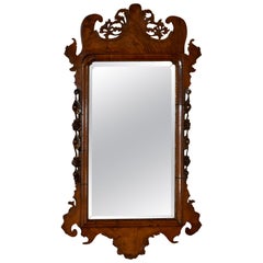 Miroir Chippendale du 18e siècle en ronce de noyer
