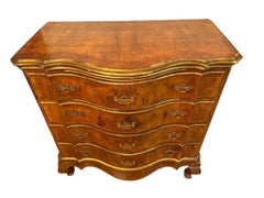18th Century Burl Walnut Four Drawer Commode