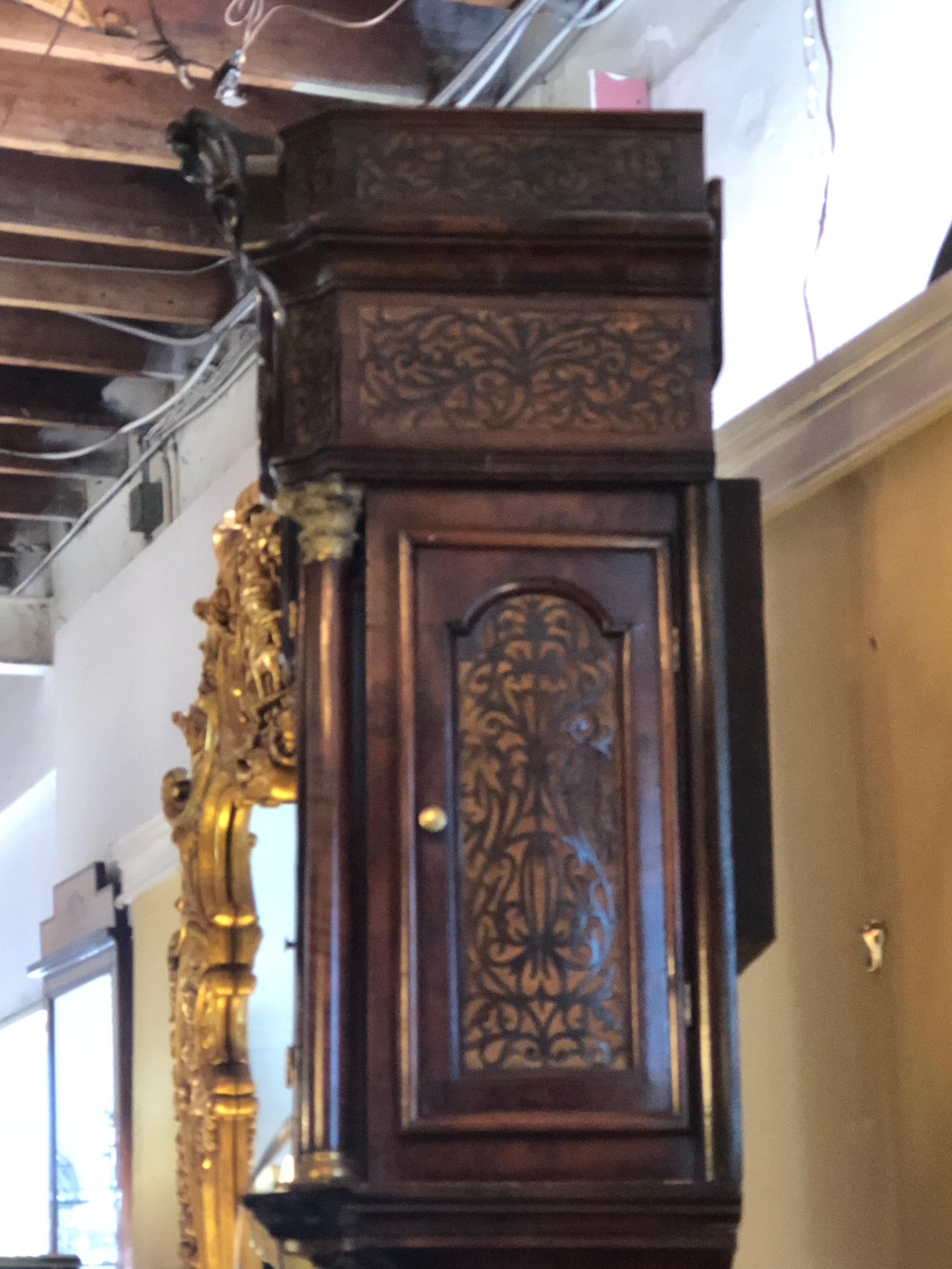 18th Century Burl Walnut Tall Case Clock by Gerrit Knip 3