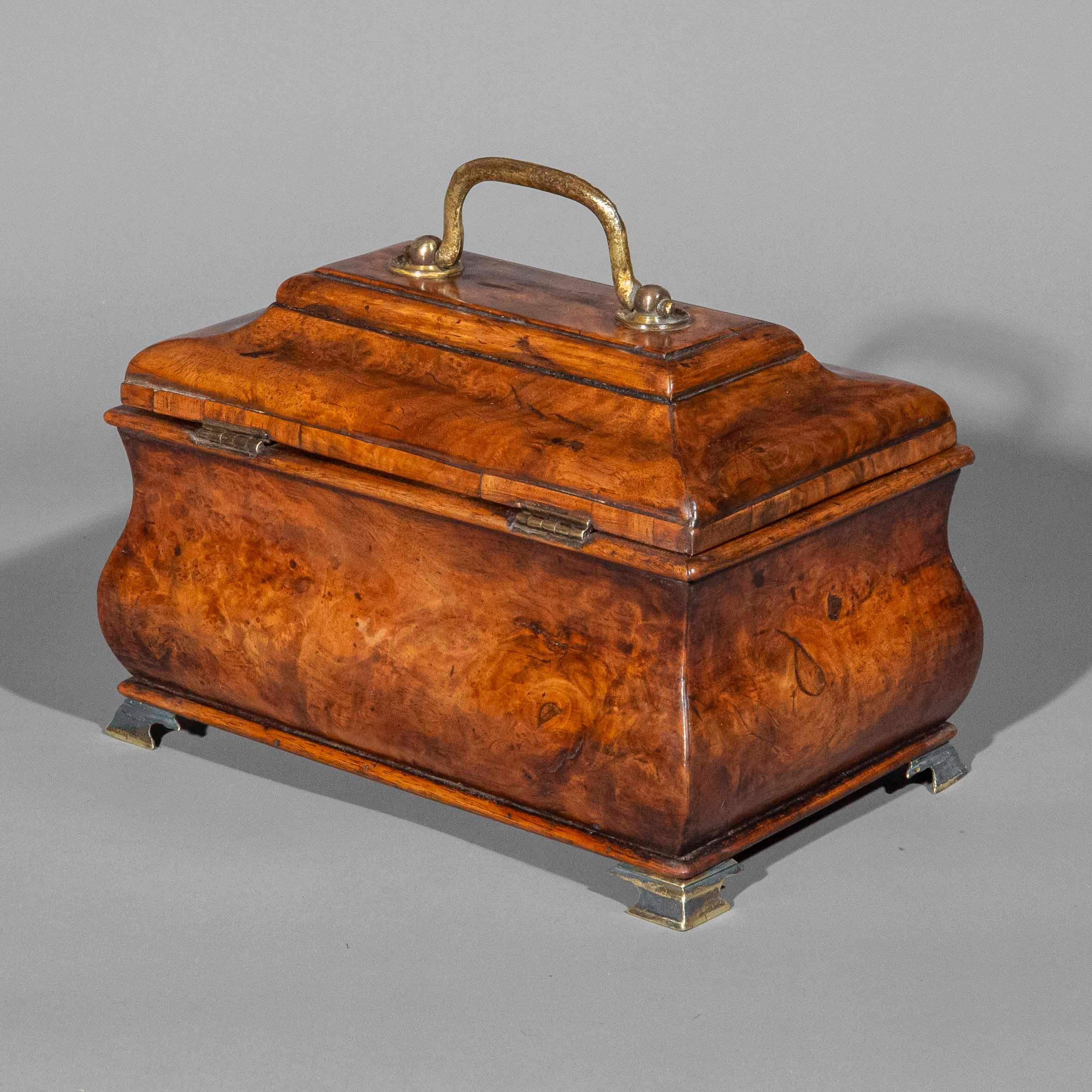 18th Century Burl Walnut Tea Caddy For Sale 5