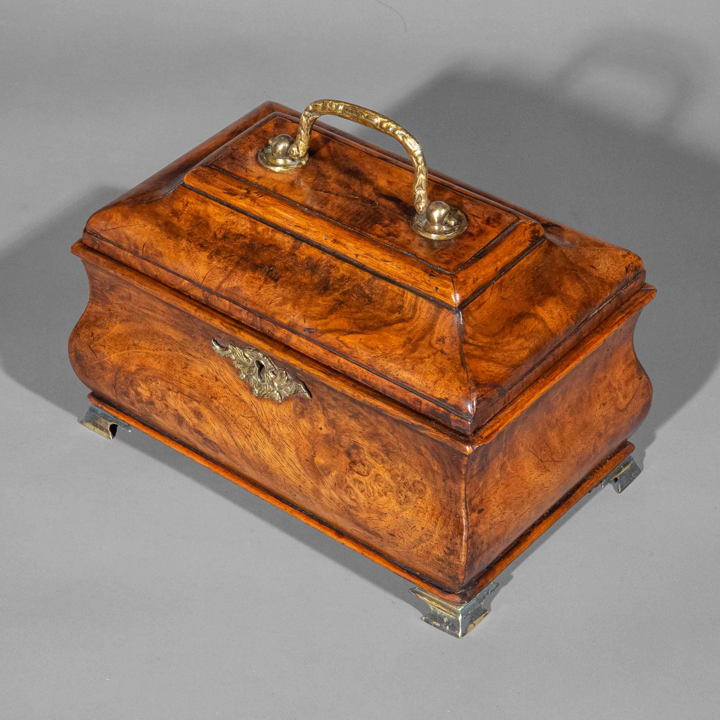 18th Century Burl Walnut Tea Caddy For Sale 6