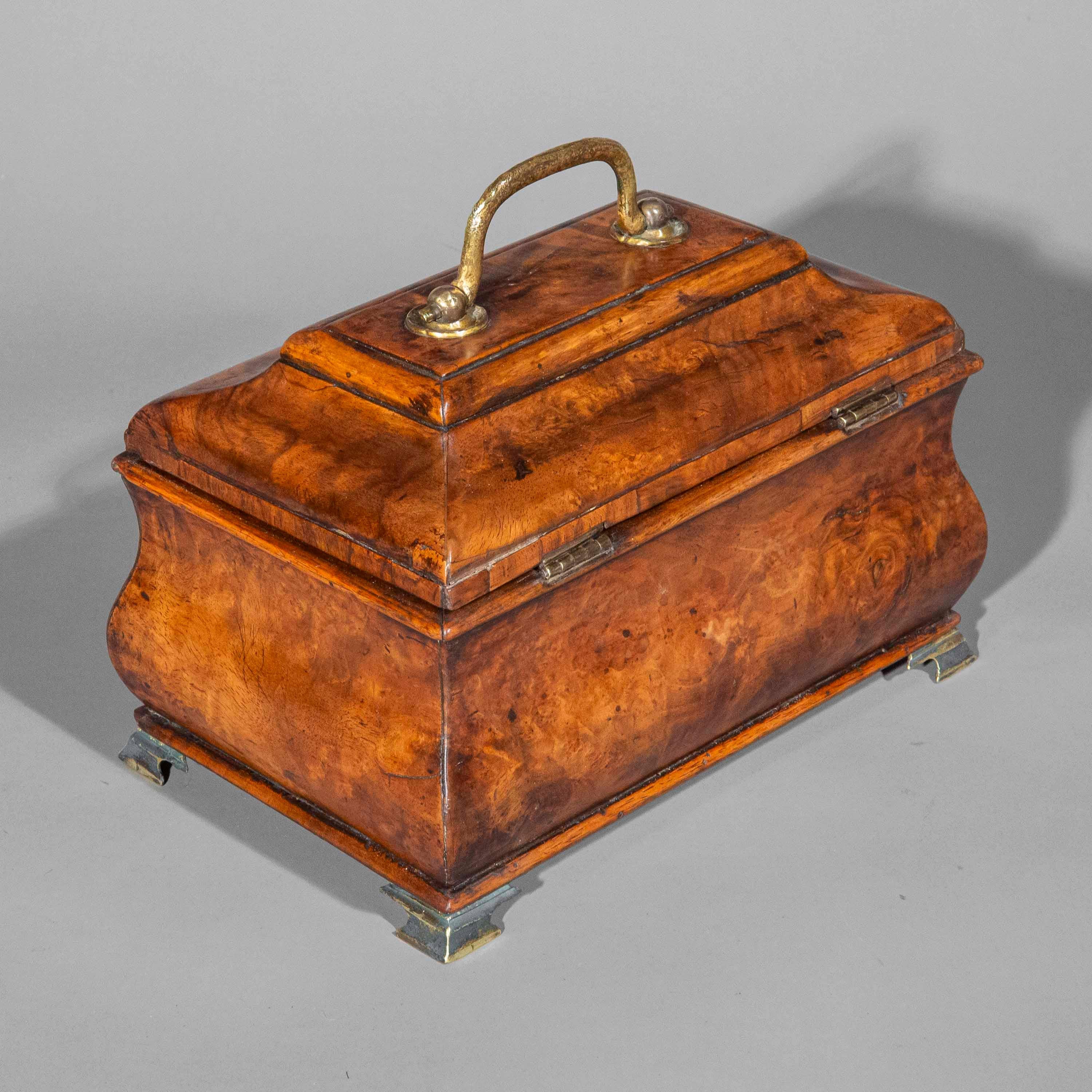 18th Century Burl Walnut Tea Caddy For Sale 7