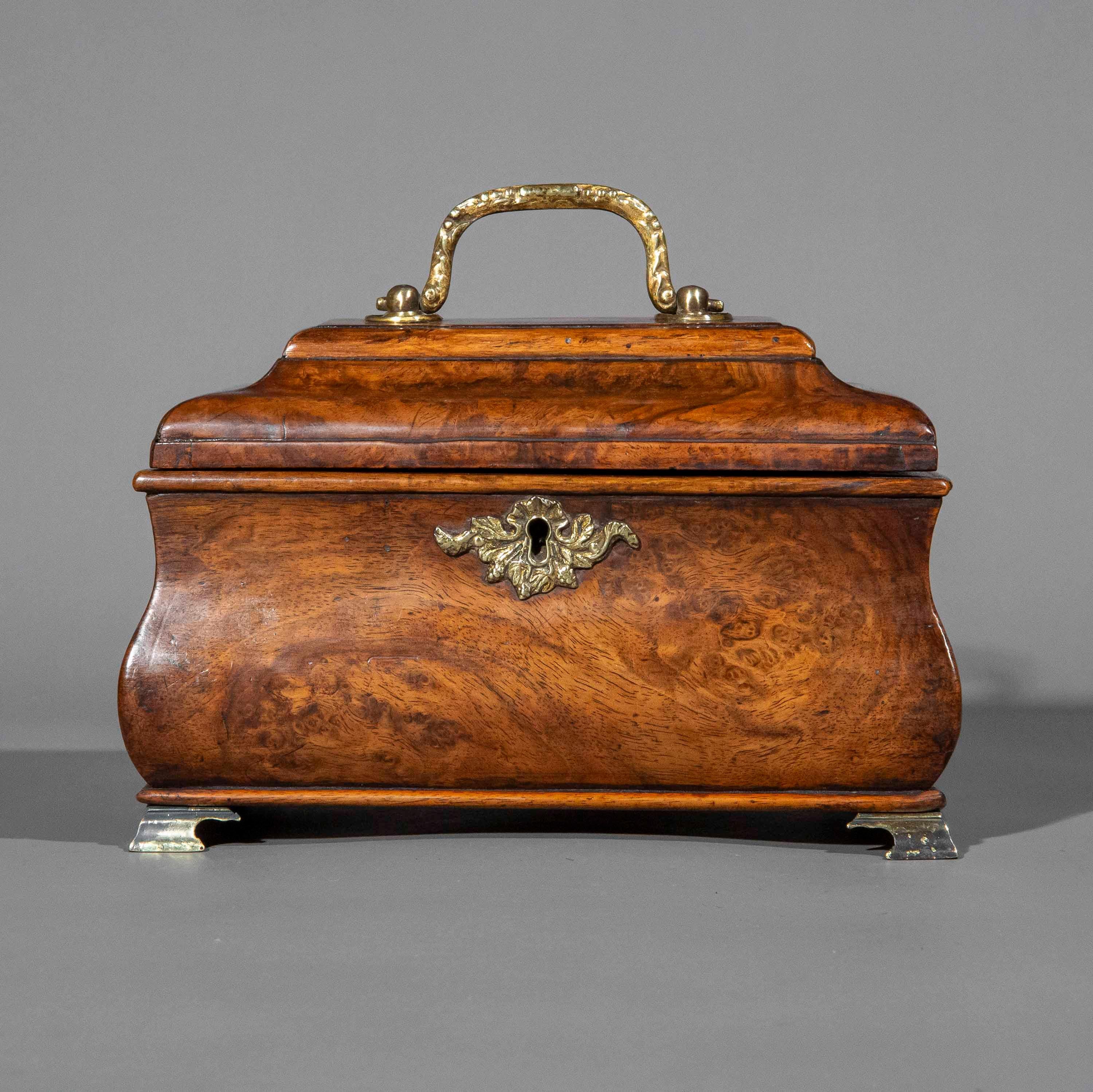 Welsh 18th Century Burl Walnut Tea Caddy For Sale