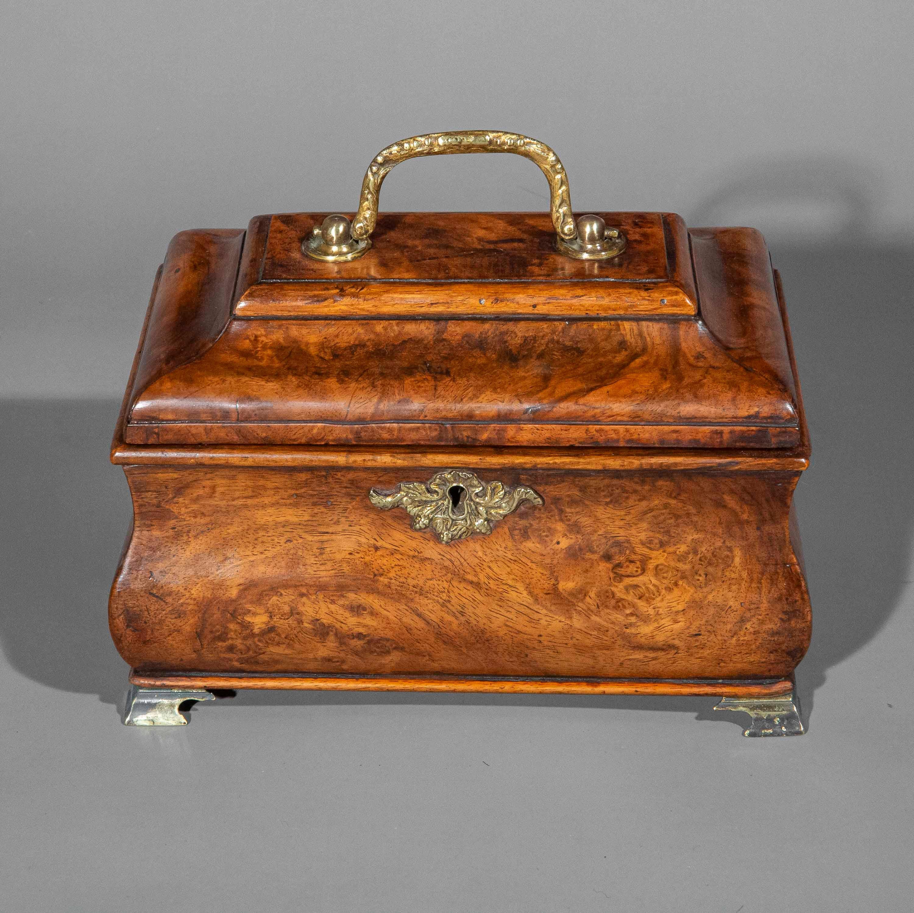 18th Century Burl Walnut Tea Caddy For Sale 1