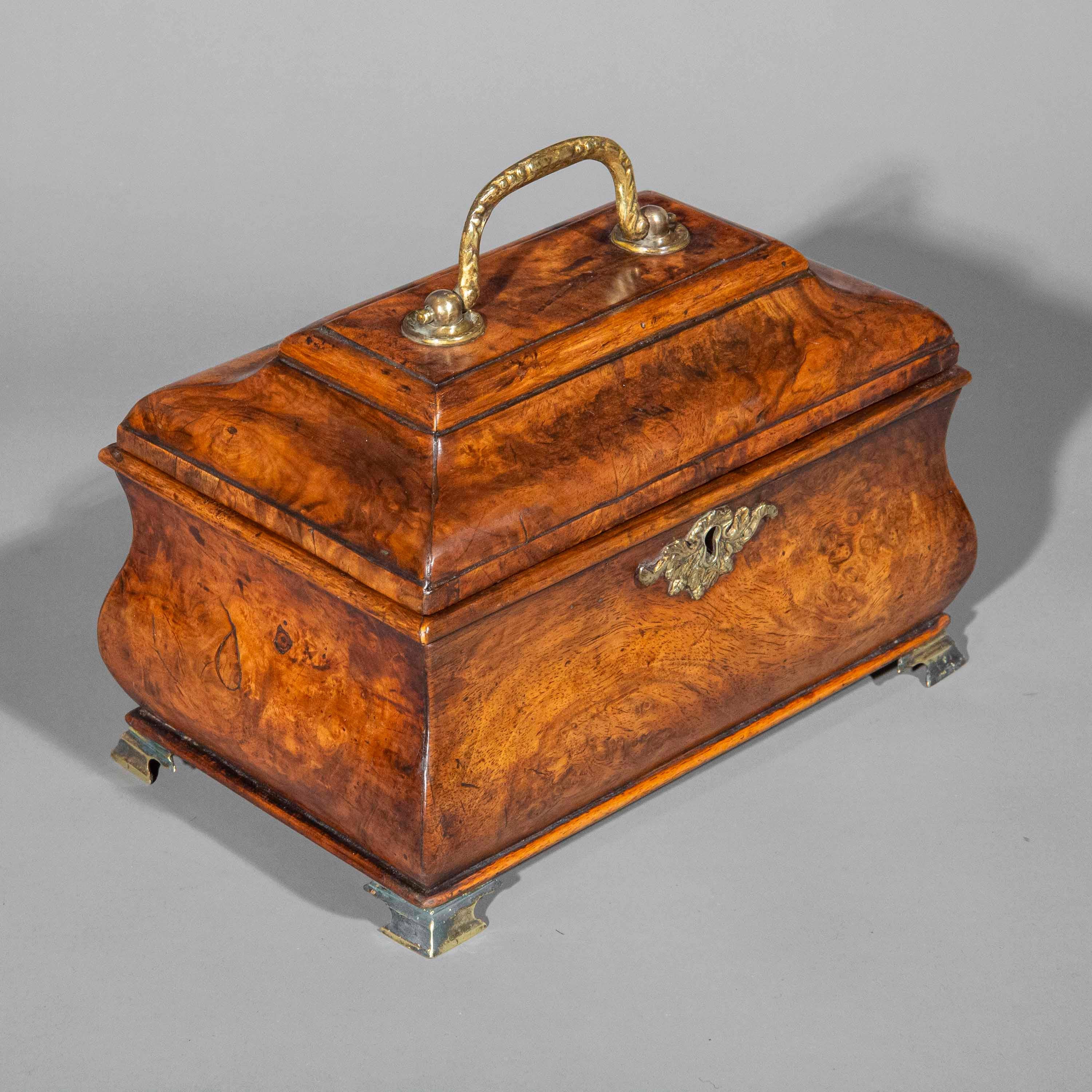 18th Century Burl Walnut Tea Caddy For Sale 2