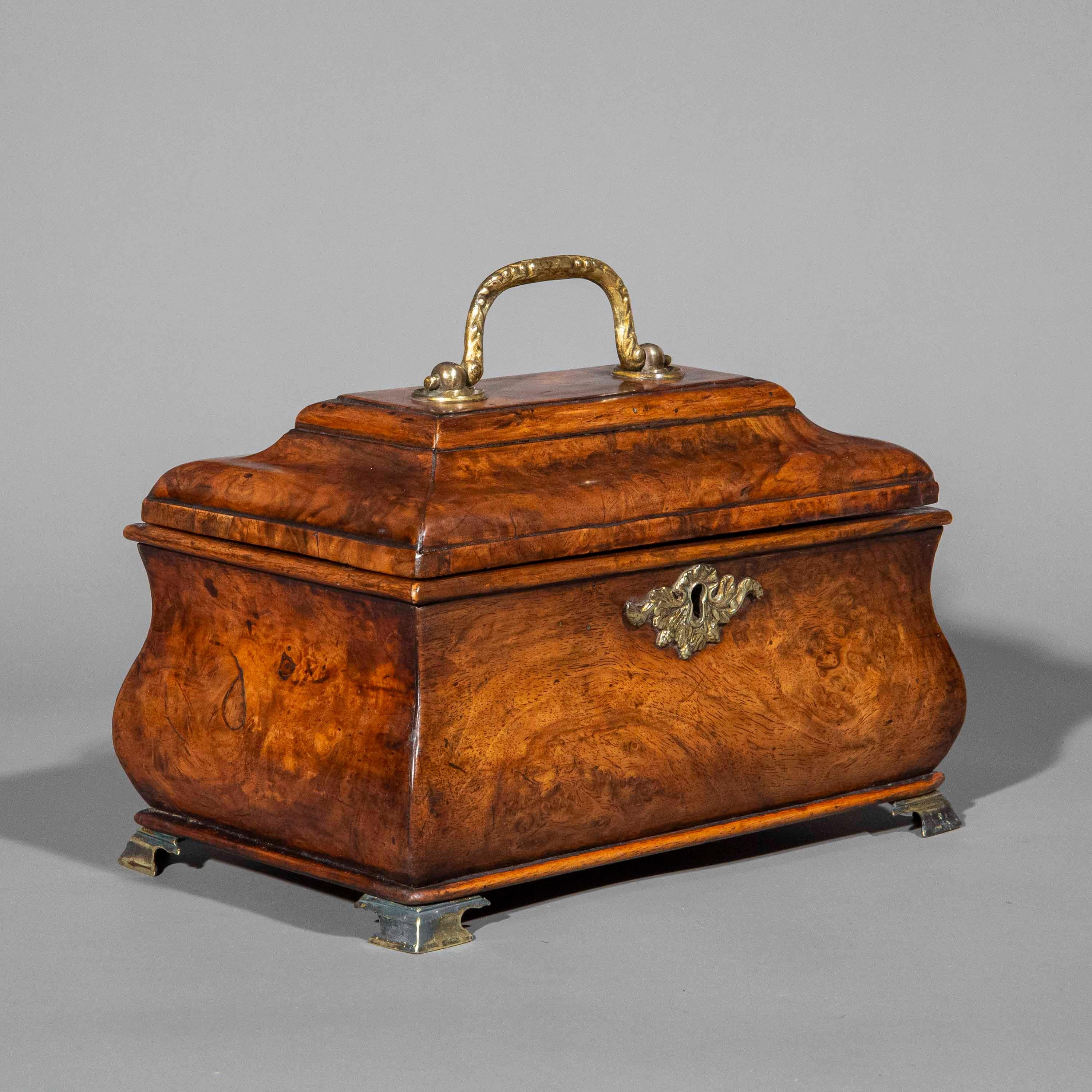 18th Century Burl Walnut Tea Caddy For Sale 3