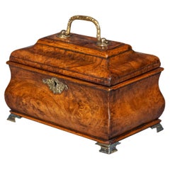 18th Century Burl Walnut Tea Caddy