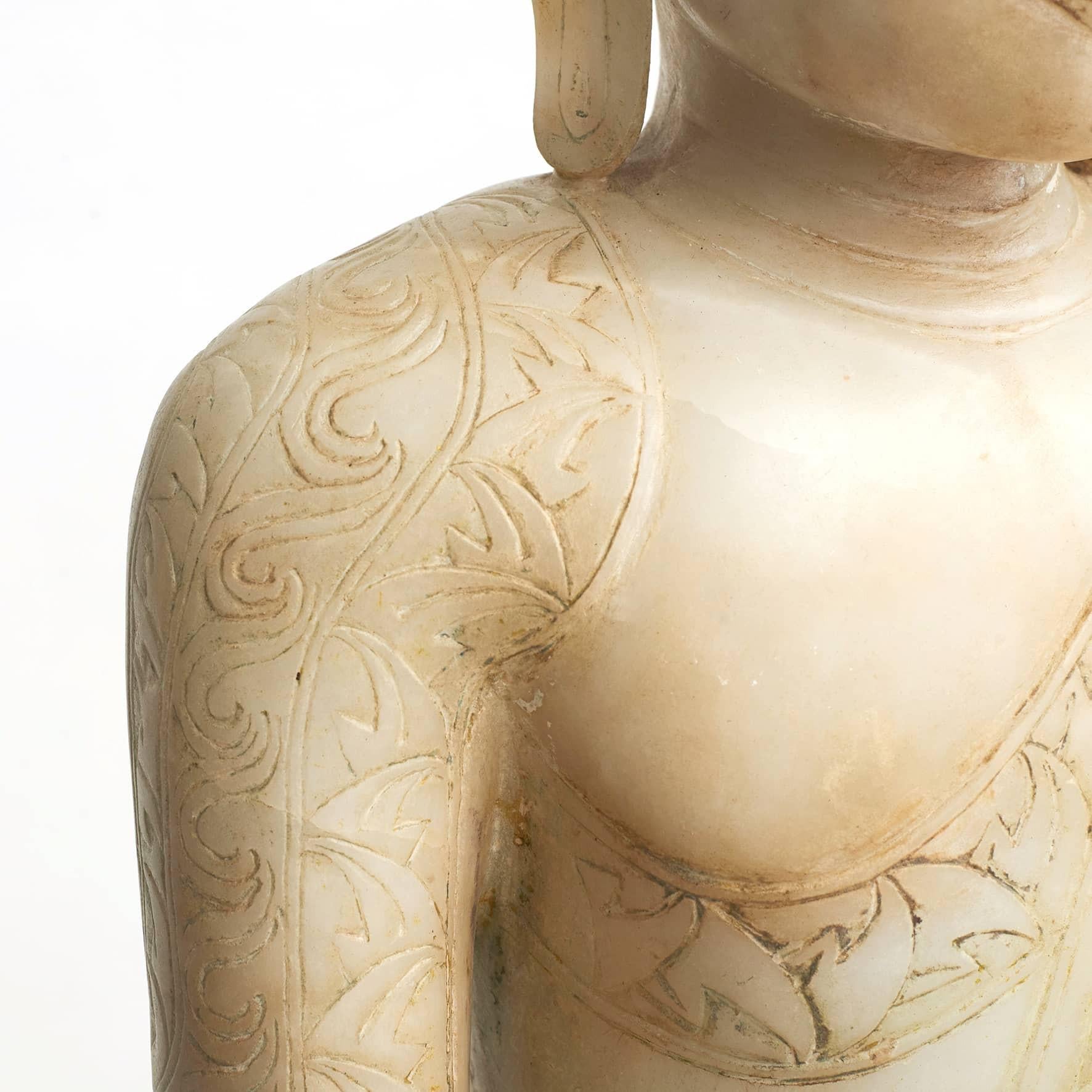 18th Century Burmese Alabaster Stone Buddha 5