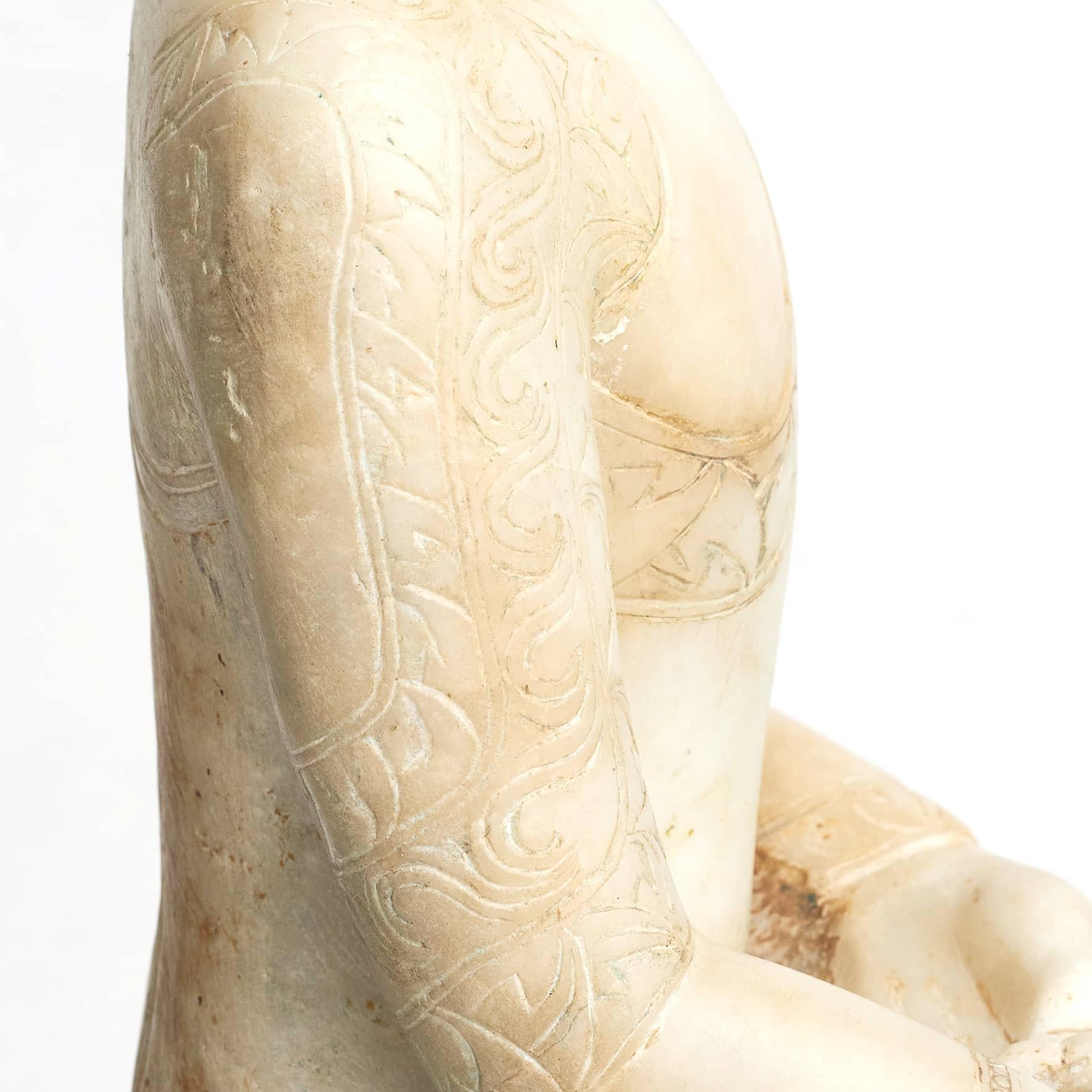 18th Century Burmese Alabaster Stone Buddha 7