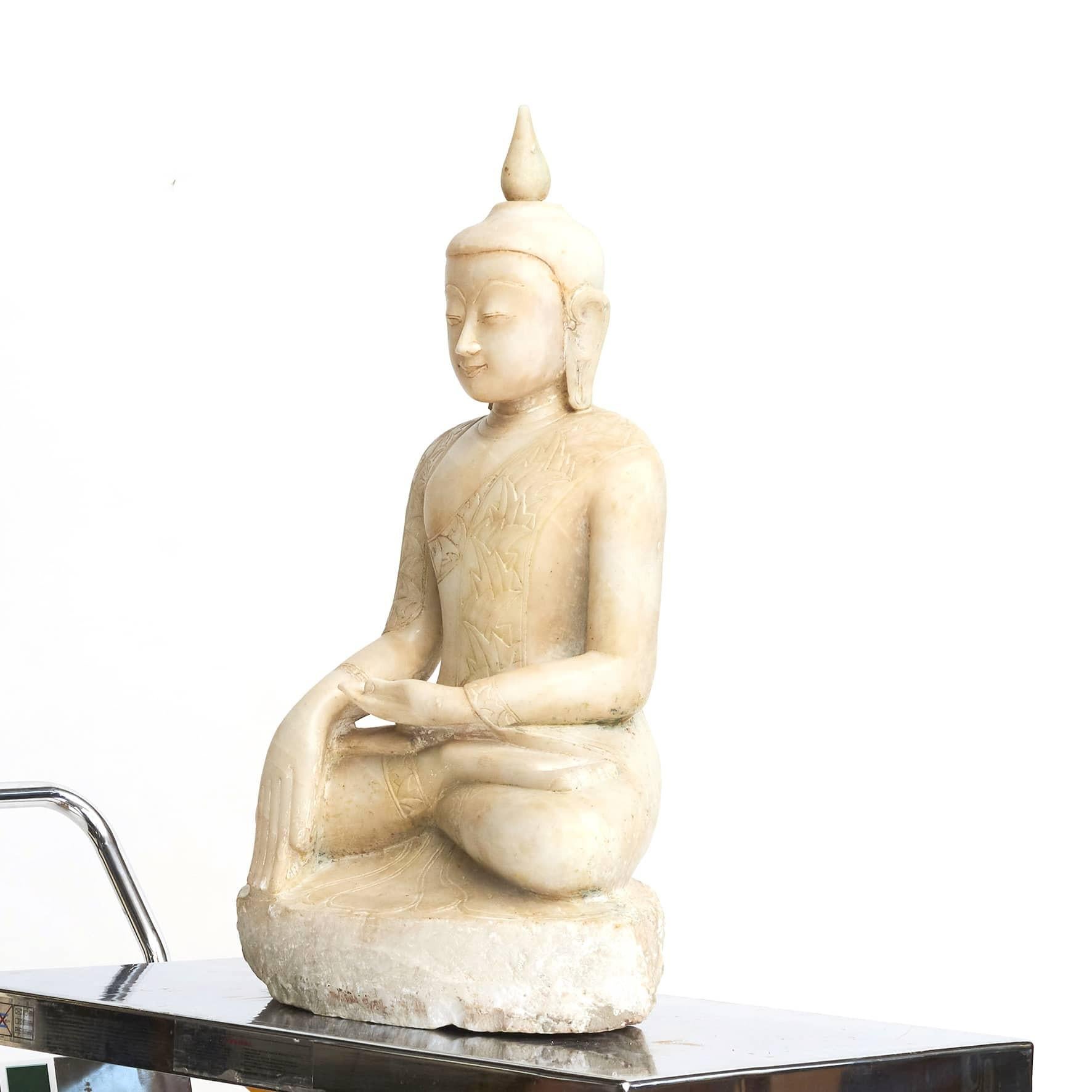 Other 18th Century Burmese Alabaster Stone Buddha