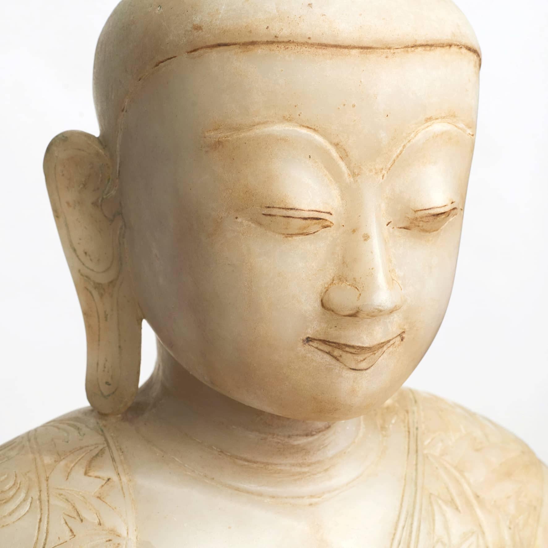 18th Century Burmese Alabaster Stone Buddha 2