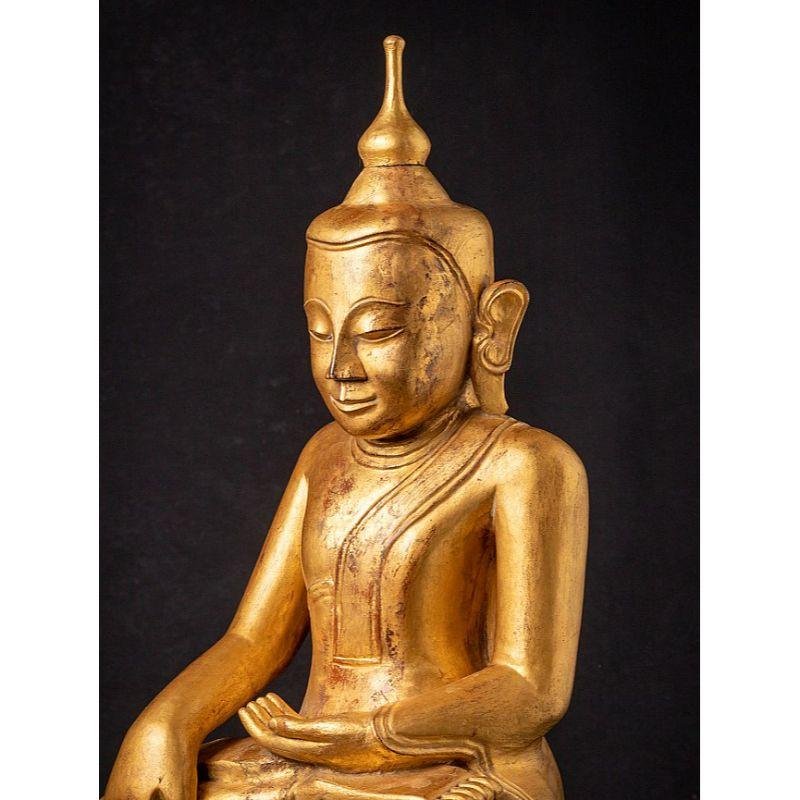 Wood 18th Century Burmese Shan Buddha Statue from Burma For Sale