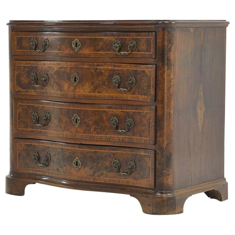 18th Century Burr Walnut Commode For Sale