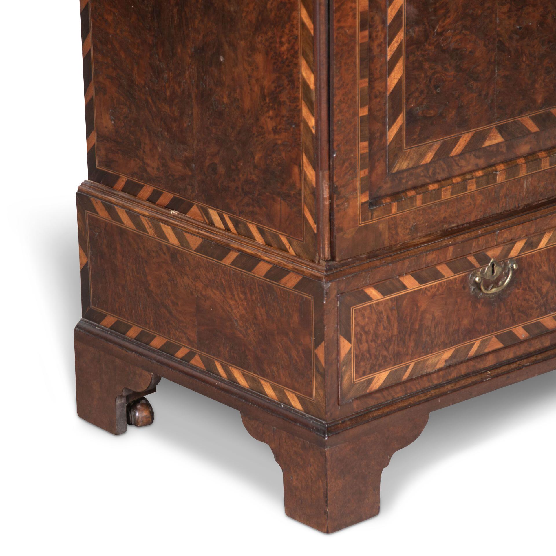 English 18th Century Burr Yew Cabinet For Sale