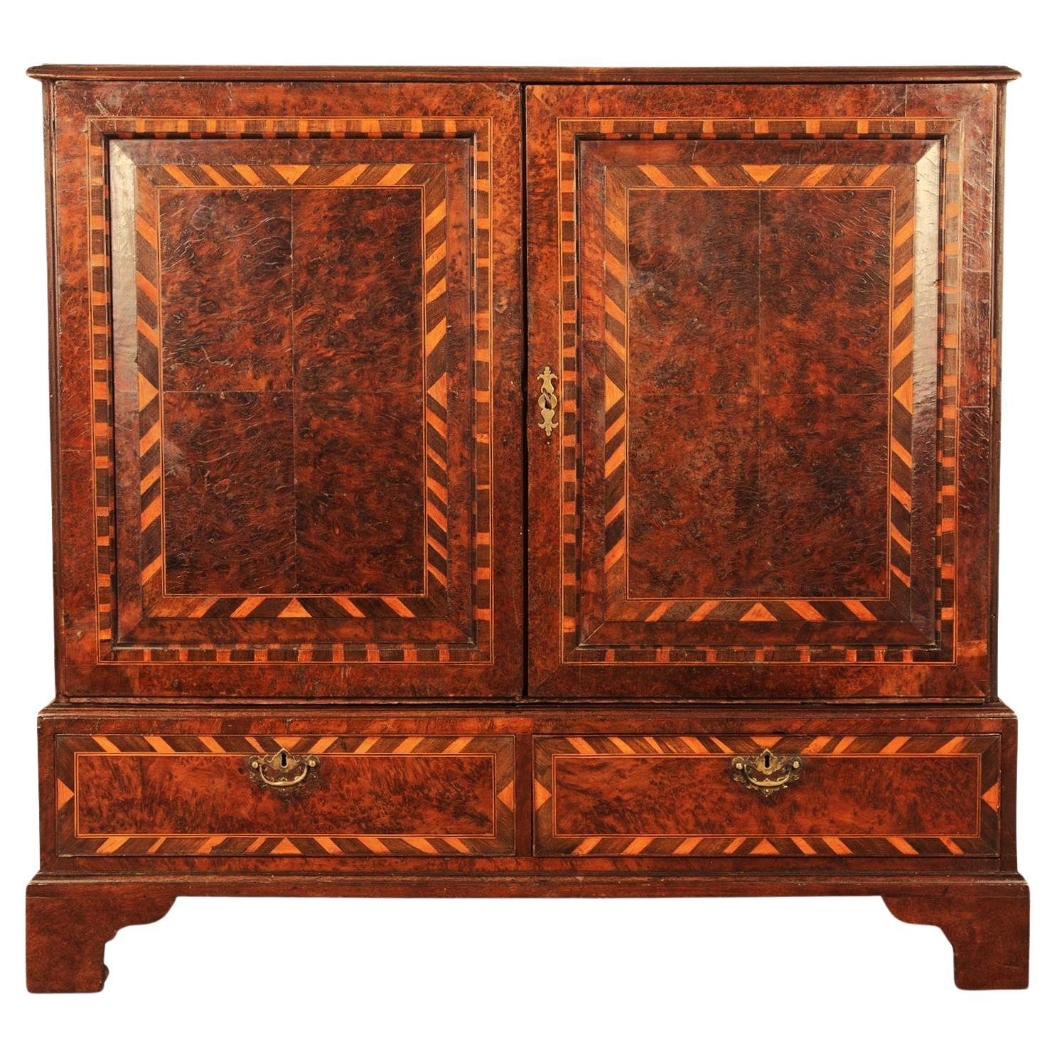18th Century Burr Yew Cabinet For Sale