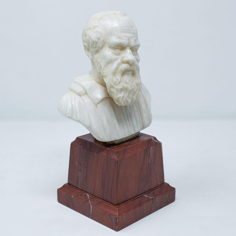 Busto Di Galileo Galilei In Marmo E Resina - Statua Decorativa Bianca, 15 Cm, Made In Italy, Idea Regalo Per Appassionati - Foto 14