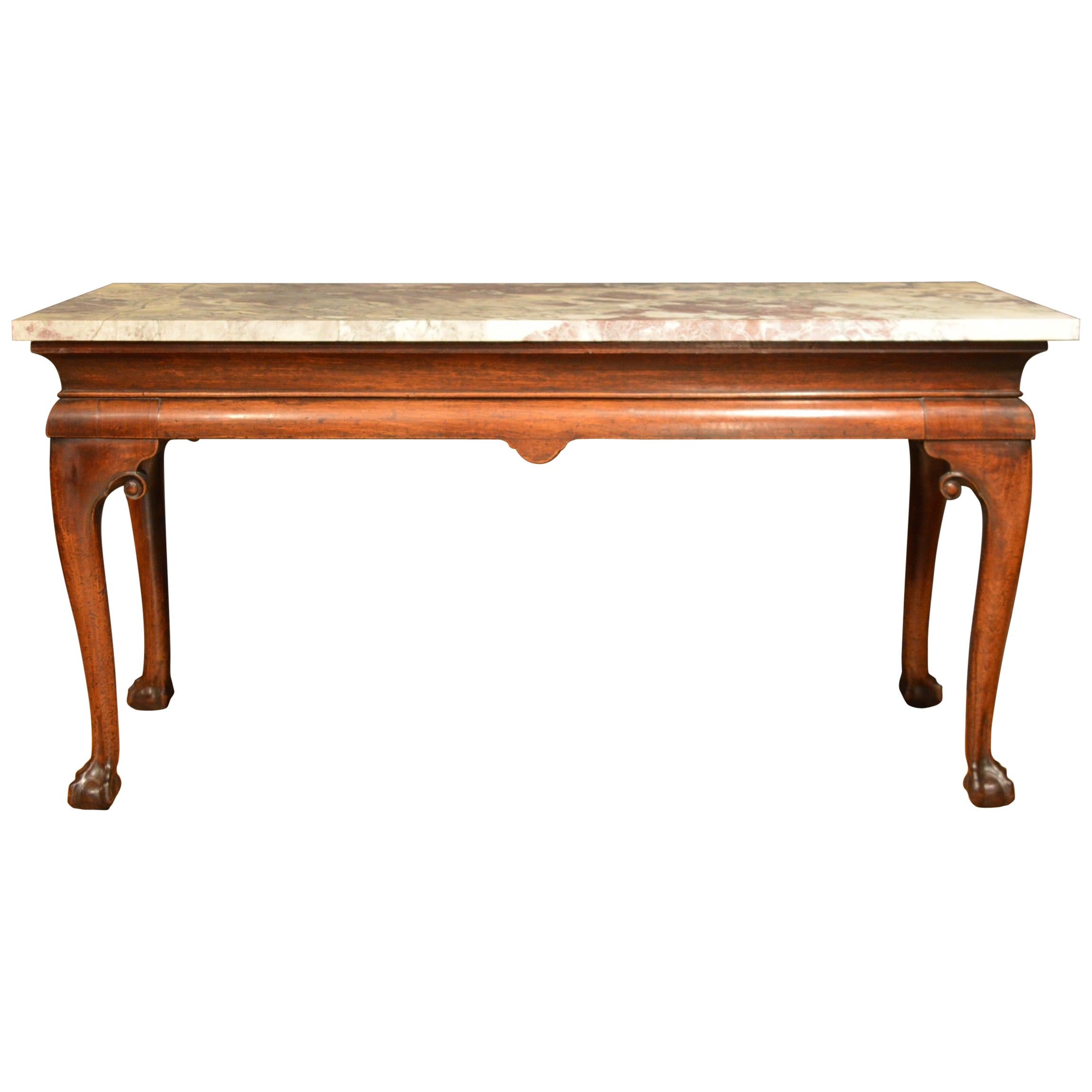 18th Century Cabriole Leg Marble-Top Side Table For Sale