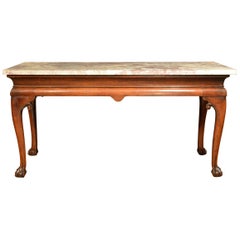 18th Century Cabriole Leg Marble-Top Side Table