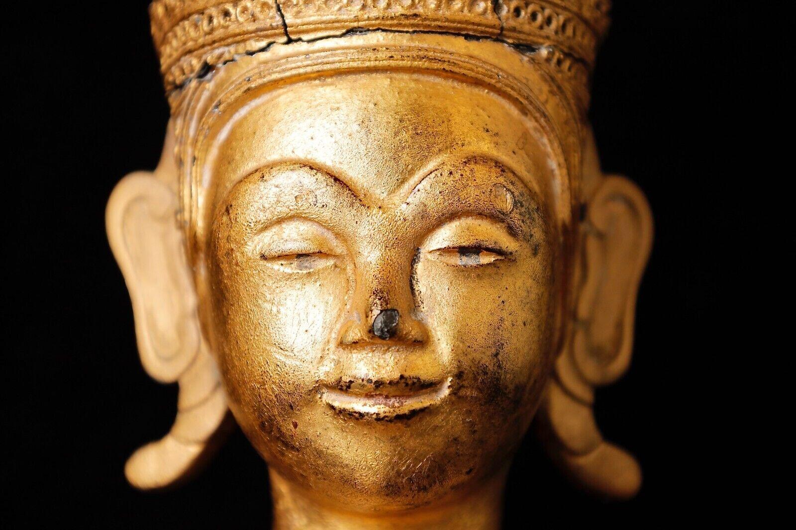 18th Century Cambodia Wood Buddha Statue 1
