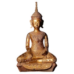 18. Jahrhundert Kambodscha Holz Buddha-Statue