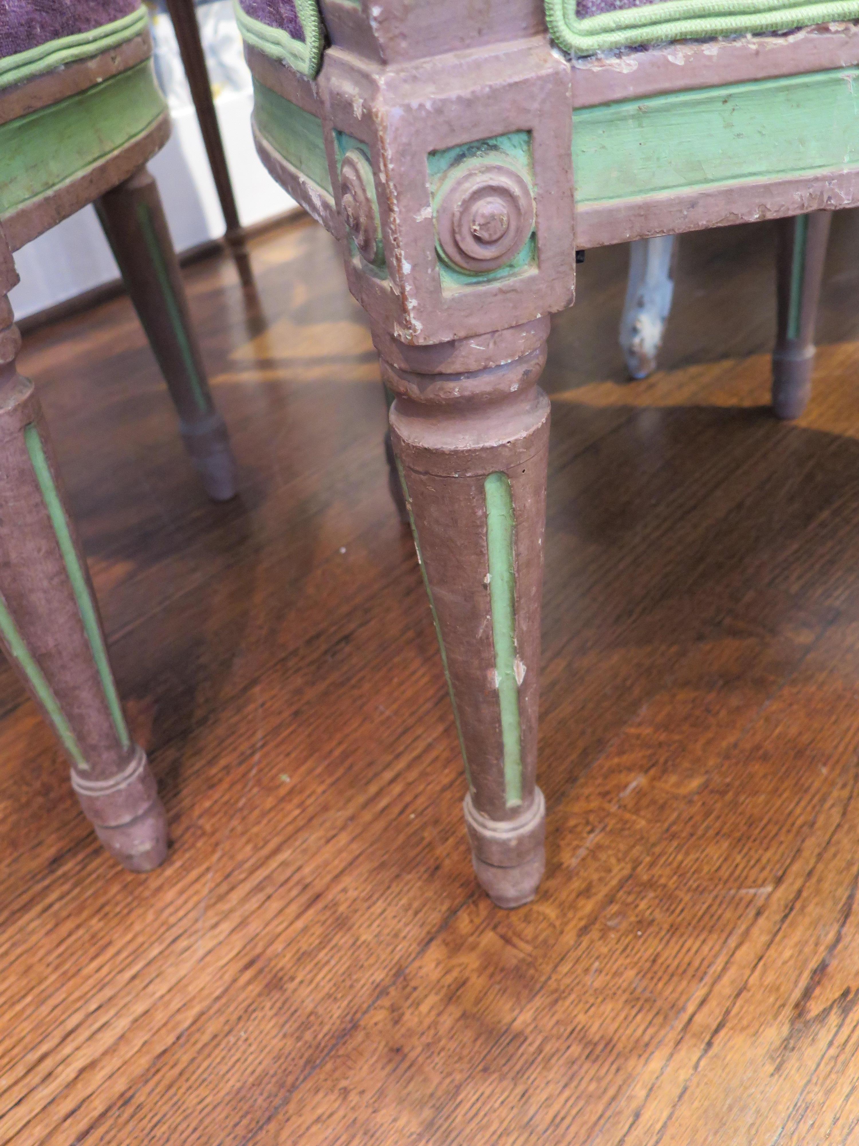 Canne Chaise cannelée du 18ème siècle avec finition de cadre d'origine en vente