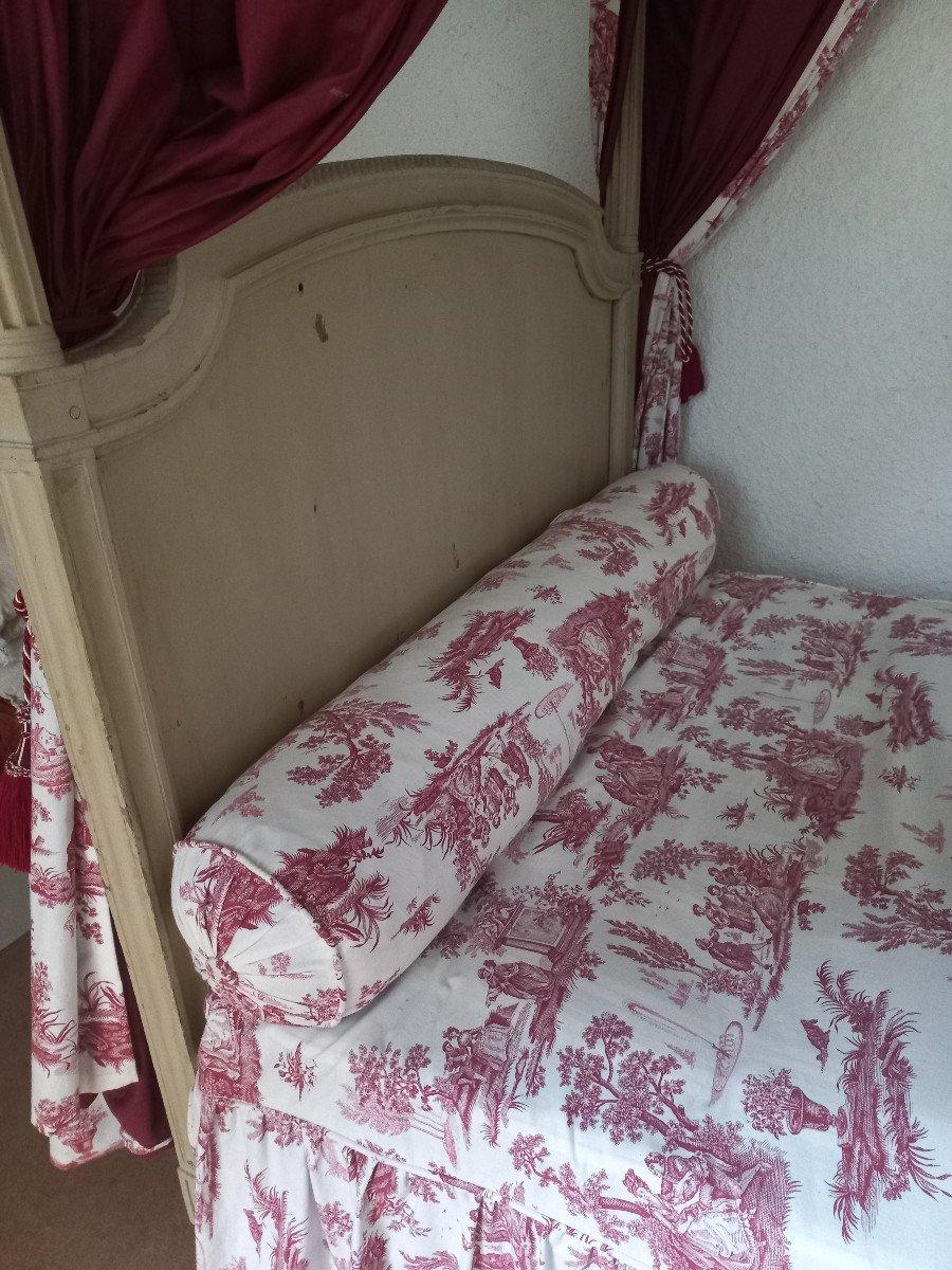 18th Century Canopy Bed Louis XVI In Fair Condition For Sale In CHALON-SUR-SAÔNE, FR