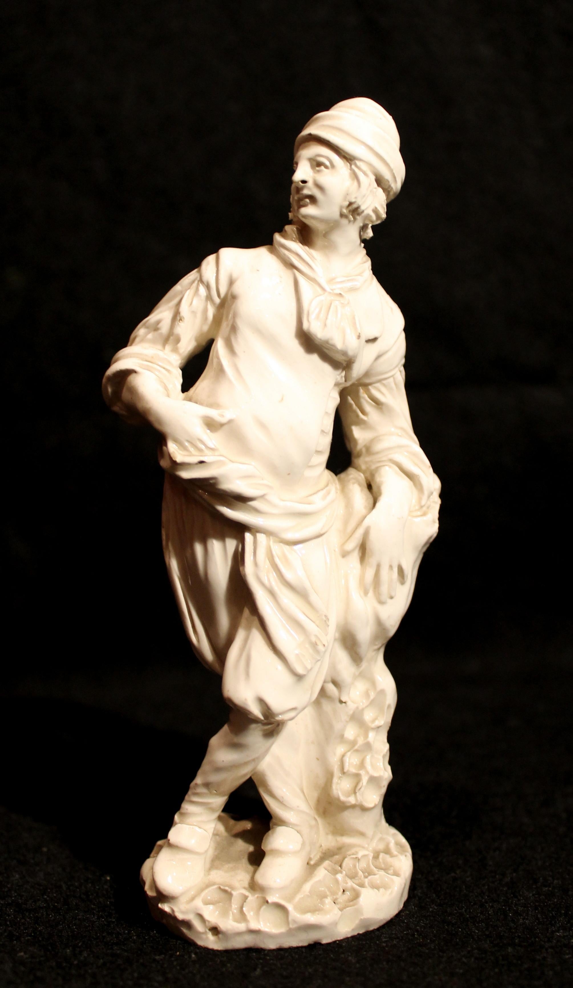 18th Century Capodimonte White Glaze Porcelain Statue Male and Female Figurines For Sale 2