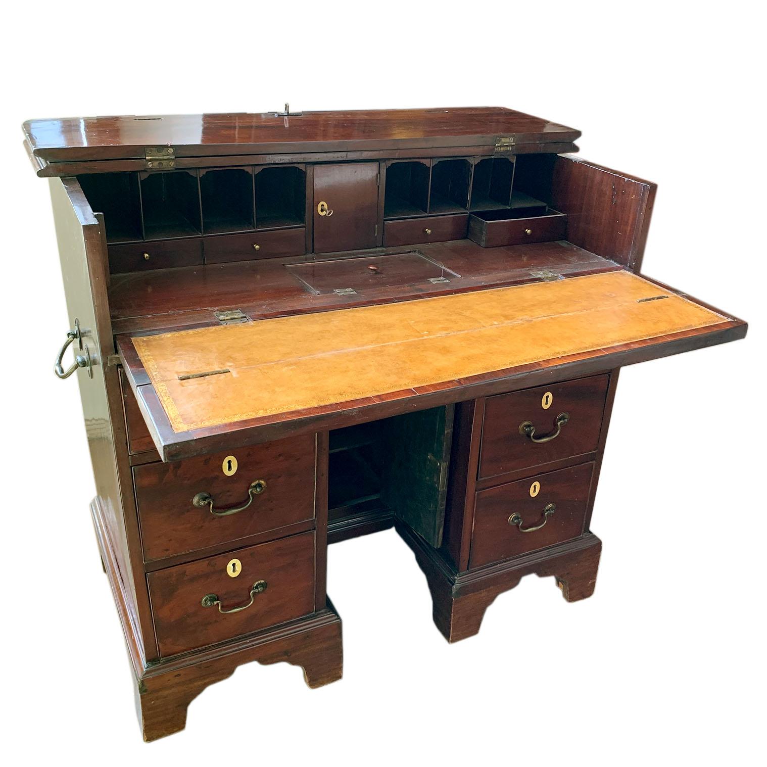 Mahogany 18th Century Captains Desk For Sale