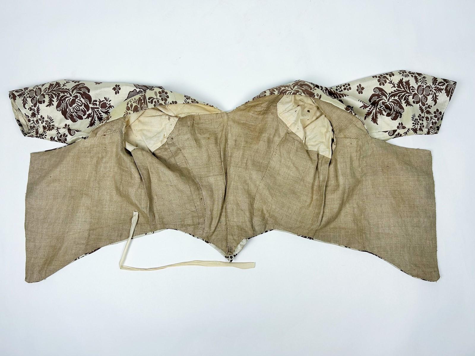 Caraco del XVIII secolo in taffetà di seta broccato - Francia Circa 1780 in vendita 8