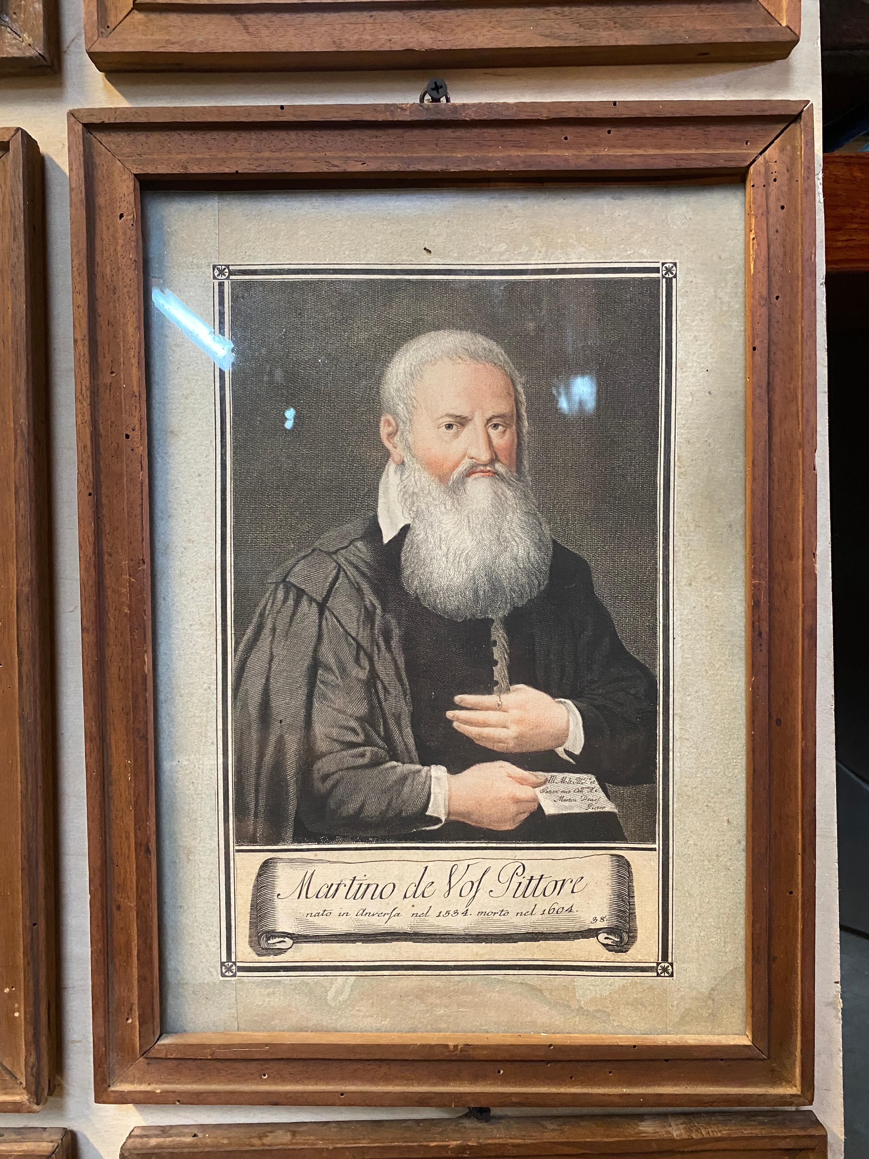 18th Century Carlo Lasinio Hand Coloured Portrait Engravings - Set of 18 For Sale 6
