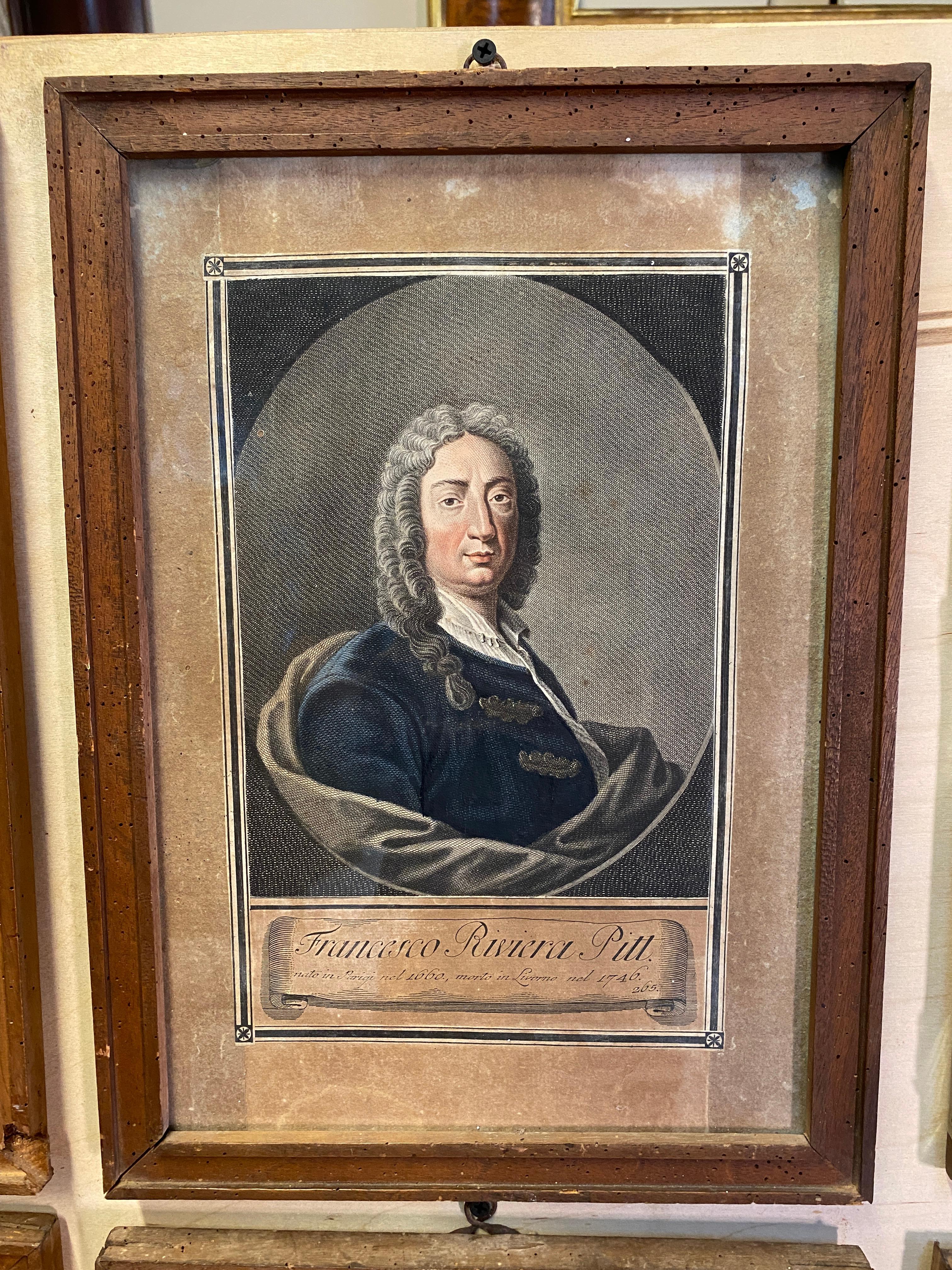 Baroque 18th Century Carlo Lasinio Hand Coloured Portrait Engravings - Set of 18 For Sale