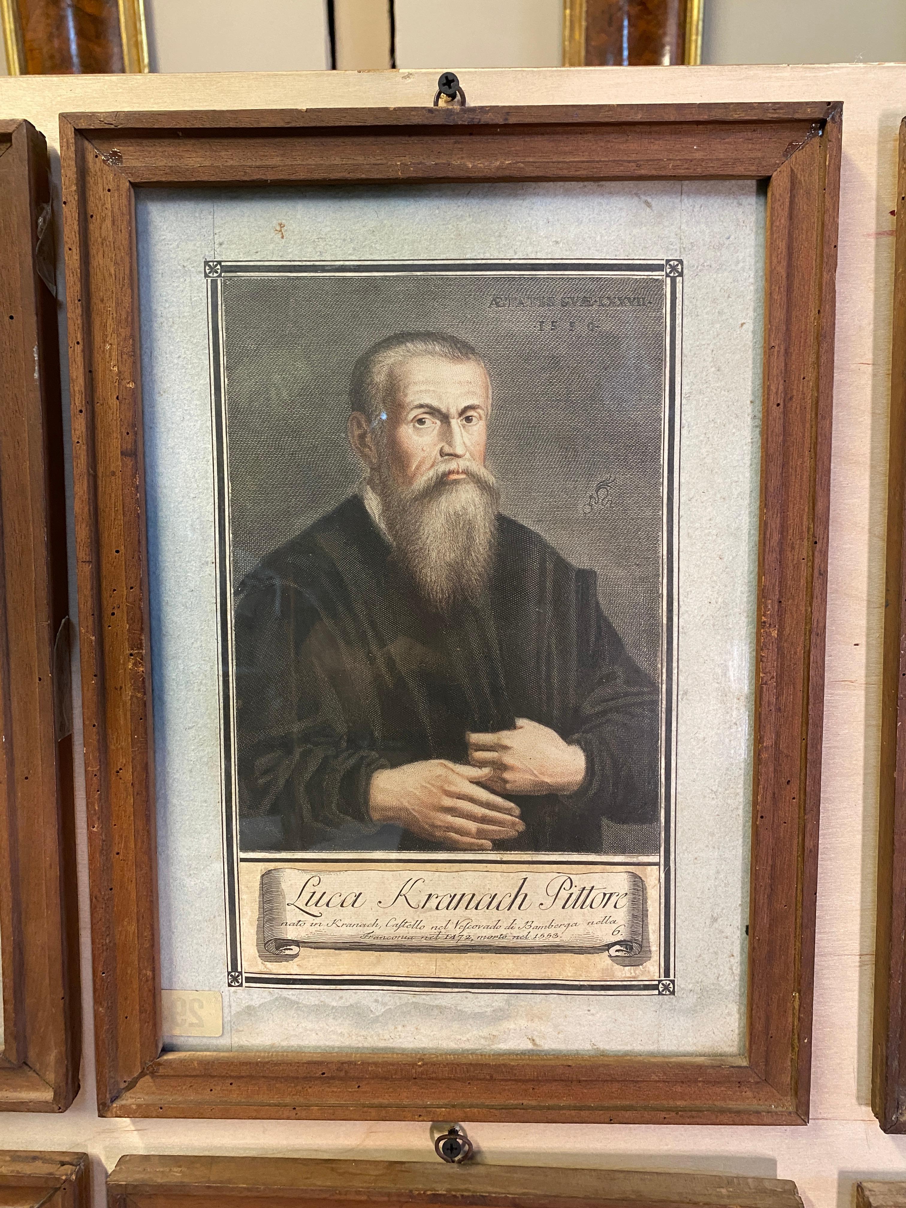 18th Century Carlo Lasinio Hand Coloured Portrait Engravings - Set of 18 In Good Condition For Sale In Los Angeles, CA