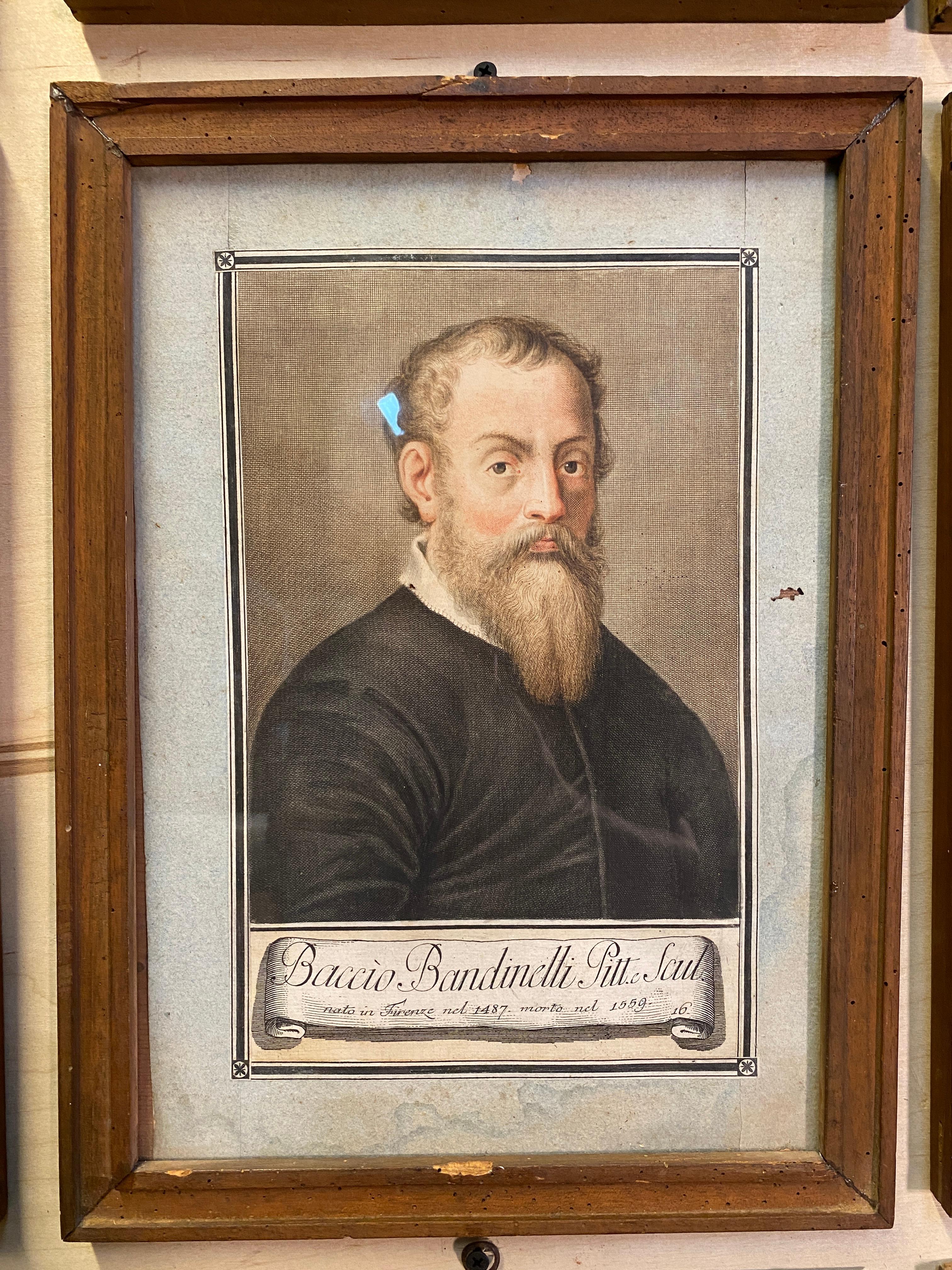 18th Century Carlo Lasinio Hand Coloured Portrait Engravings - Set of 18 For Sale 1
