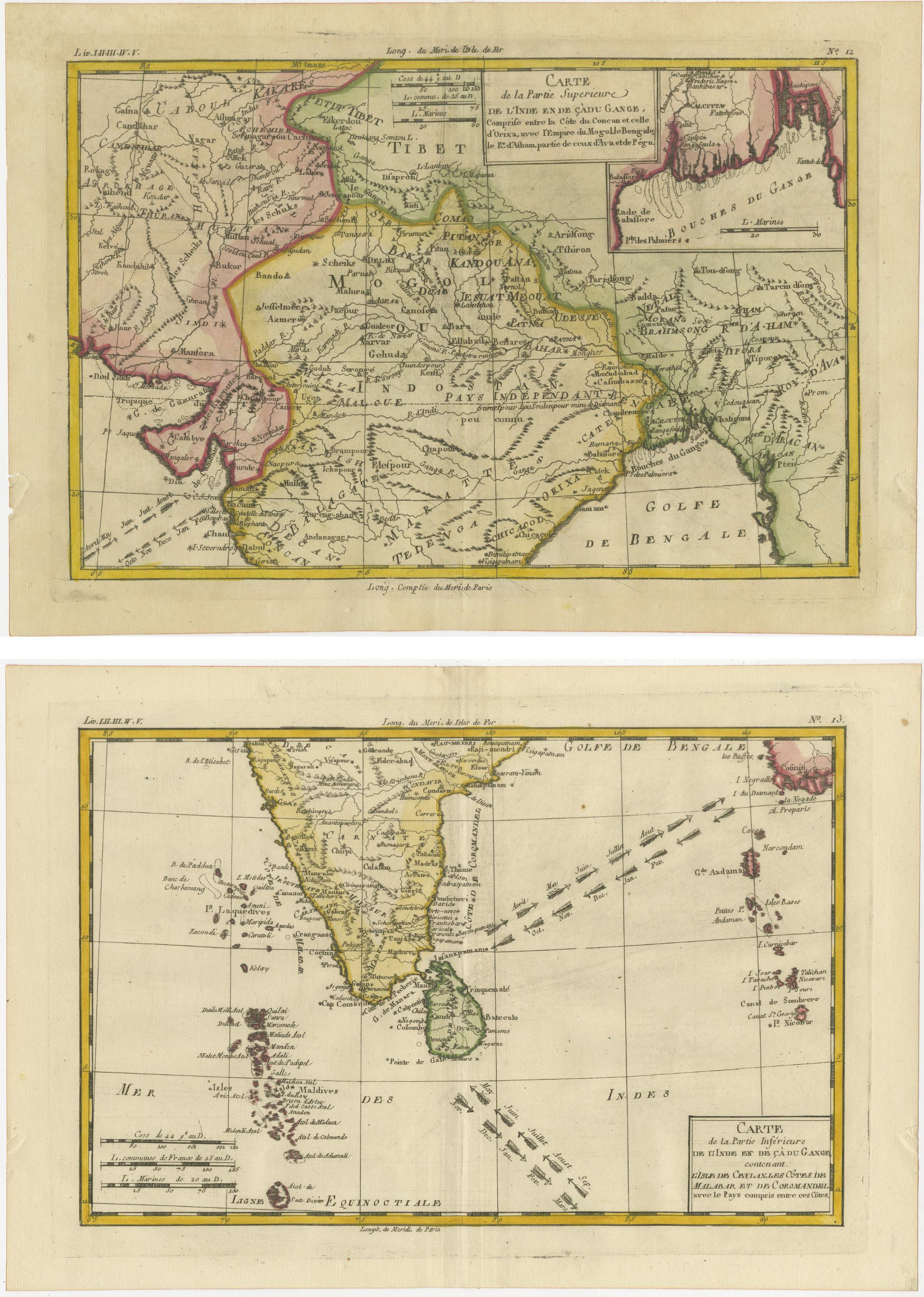 Engraved 18th Century Cartographic Depiction of Upper India and Ceylon, 1835  For Sale