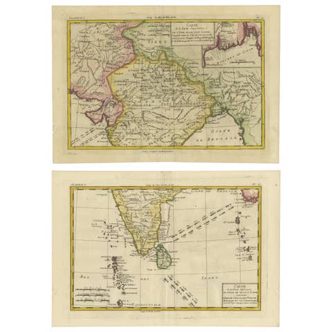 18th Century Cartographic Depiction of Upper India and Ceylon, 1835