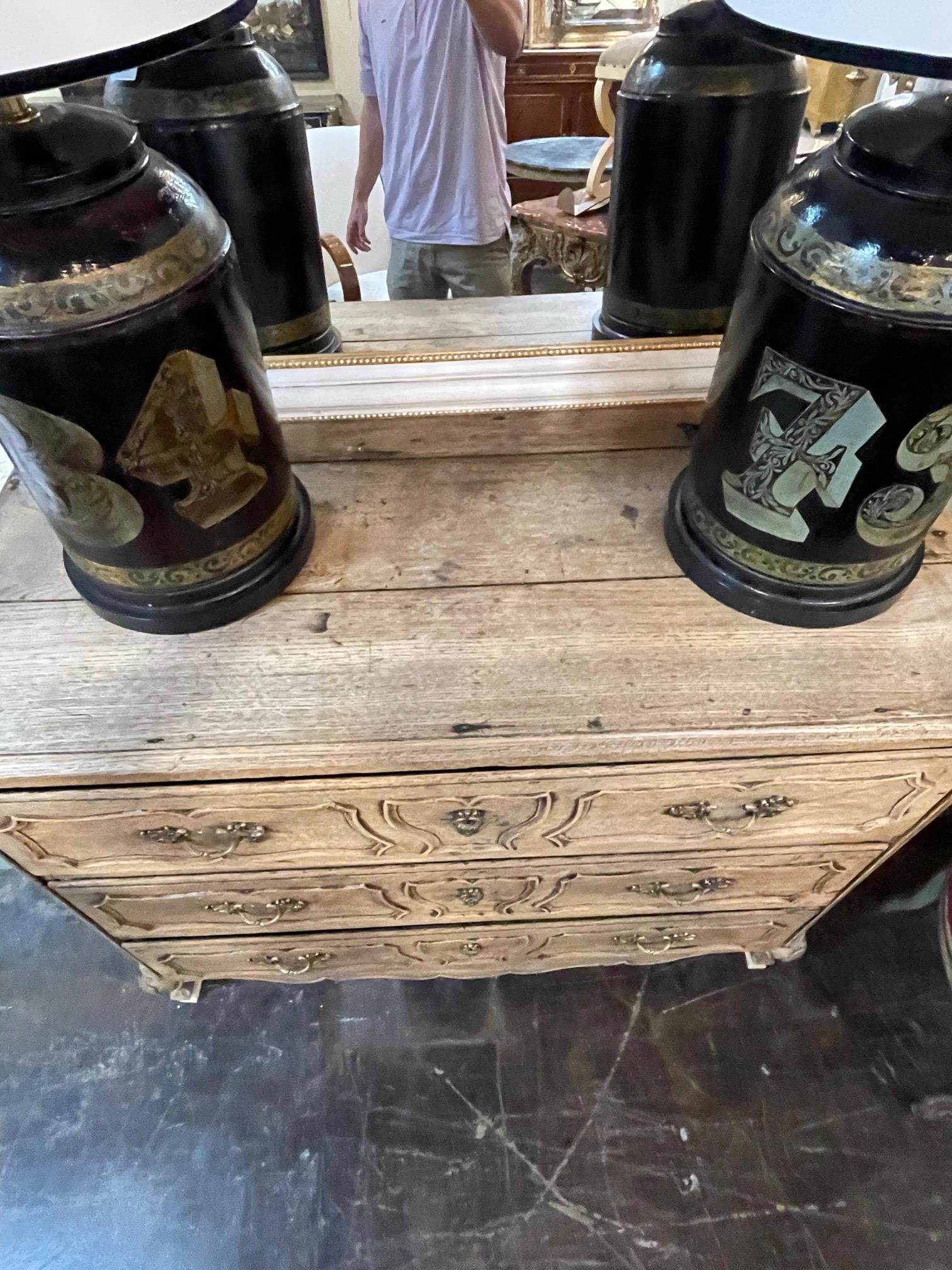 18th Century Carved and Bleached Oak Commode For Sale 3