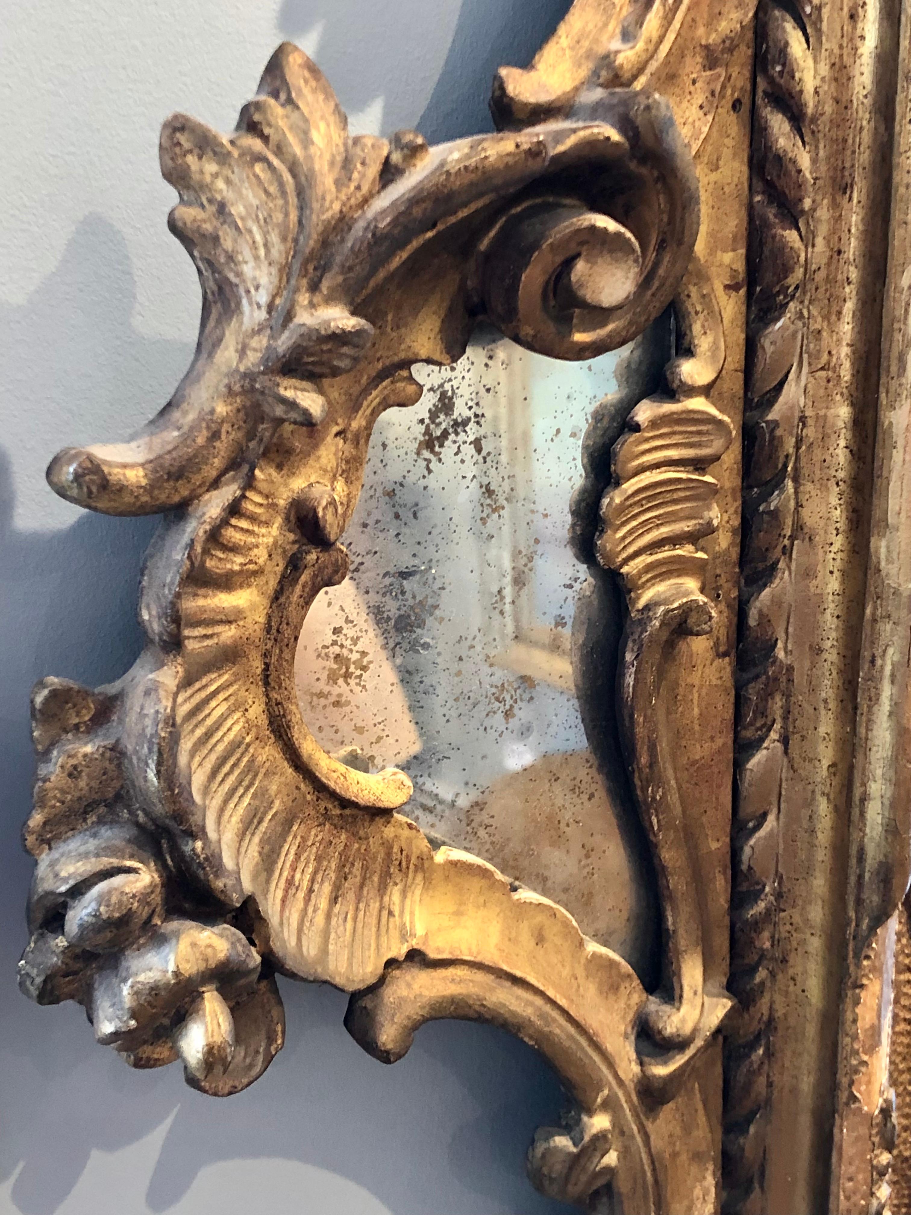 Rococo 18th Century Carved and Gilded Venetian Mirror