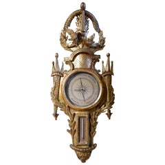 18th Century Carved and Giltwood Barometer, in Working Order