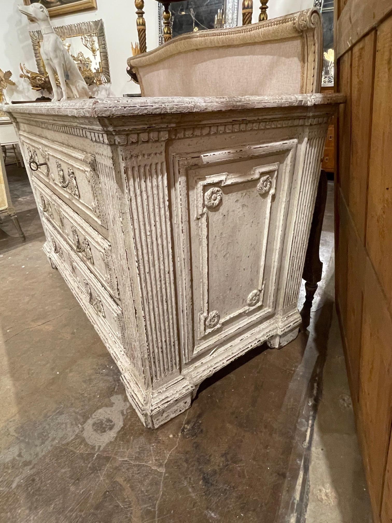 18th Century Carved and Painted Commode For Sale 2
